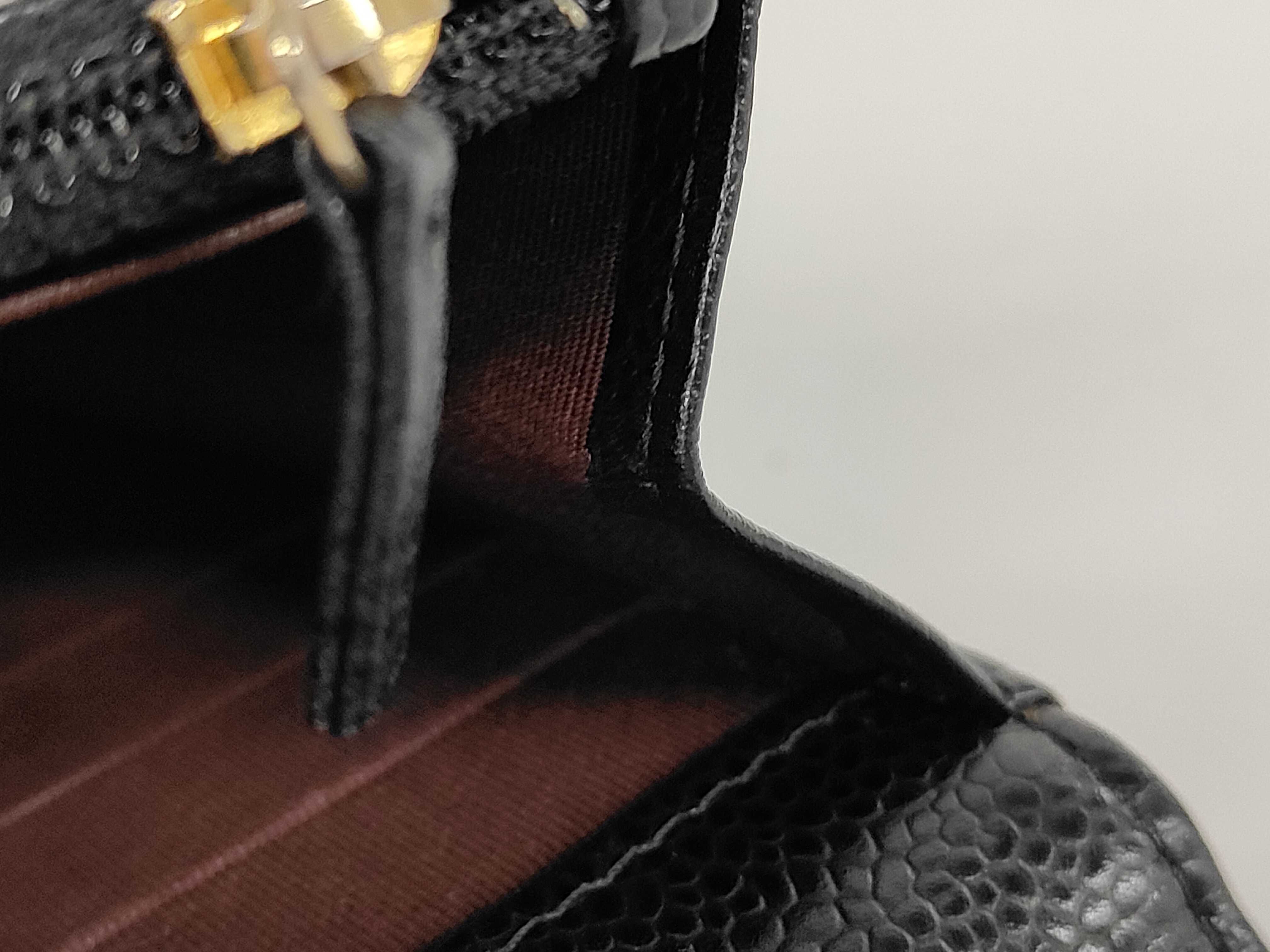 Matelassé Chain Wallet, Black Caviar Leather, Gold Hardware, Shoulder Bag — view 9