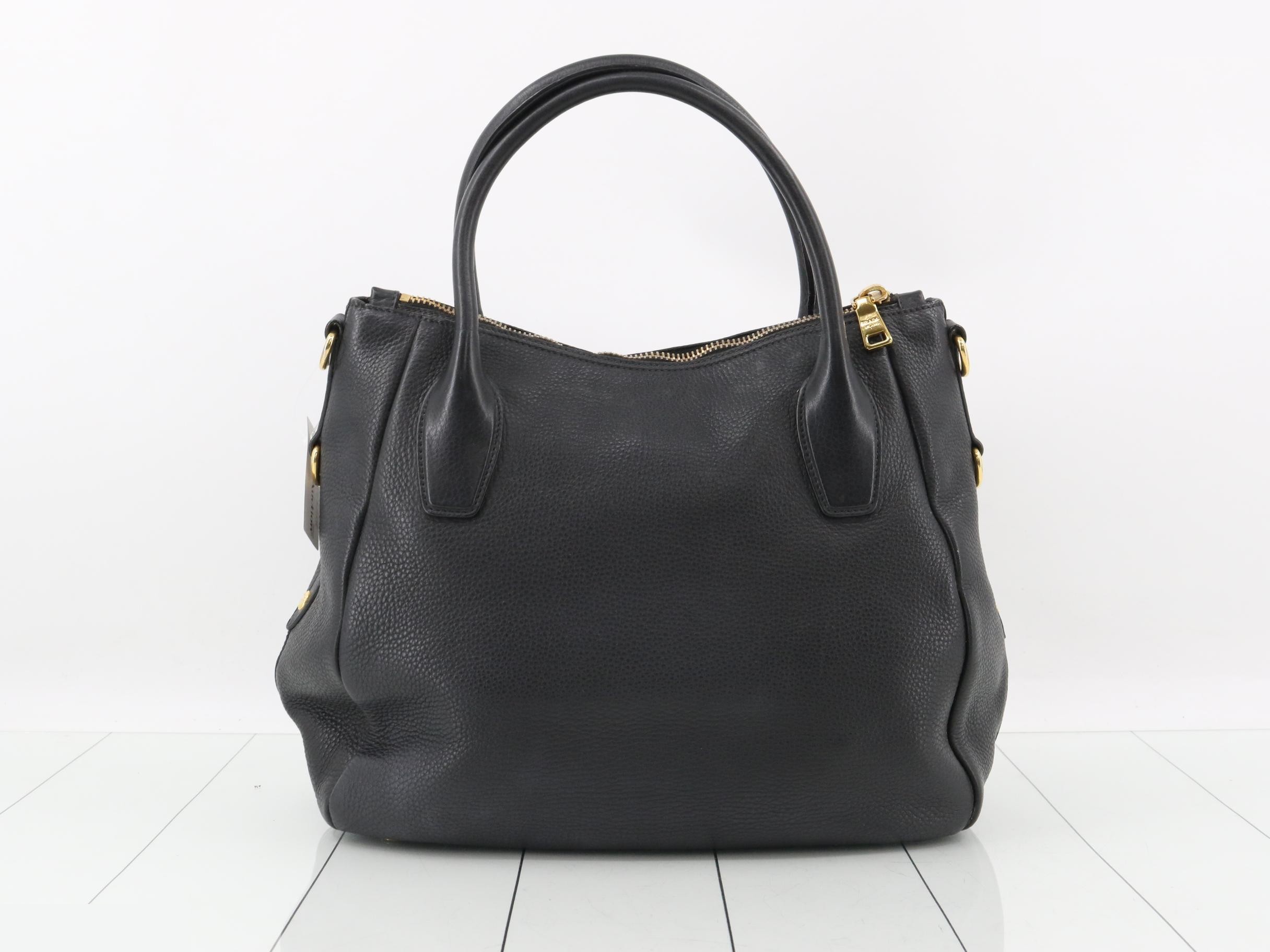 Vitello Leather Bag/Handbag, Black — view 2