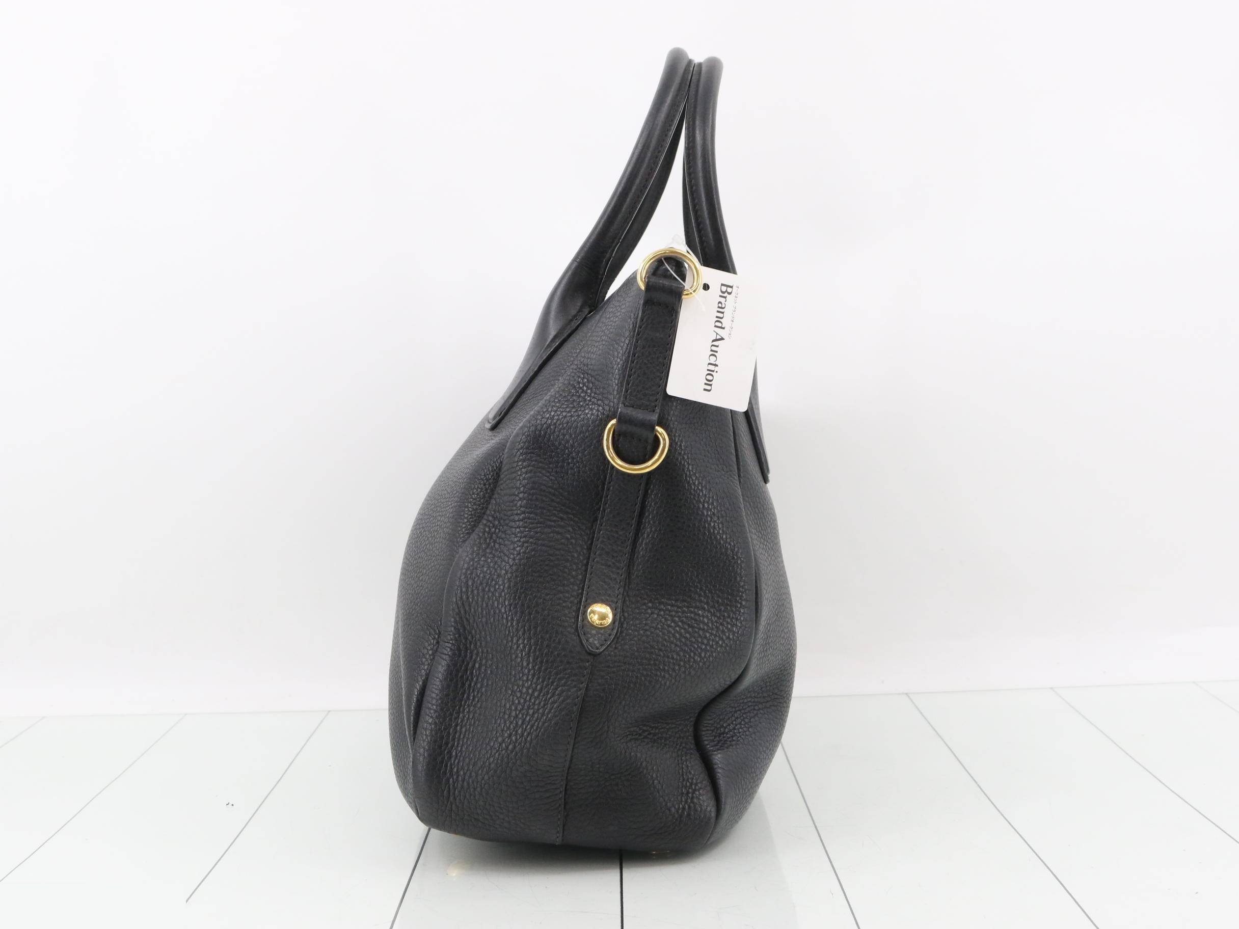 Vitello Leather Bag/Handbag, Black — view 3