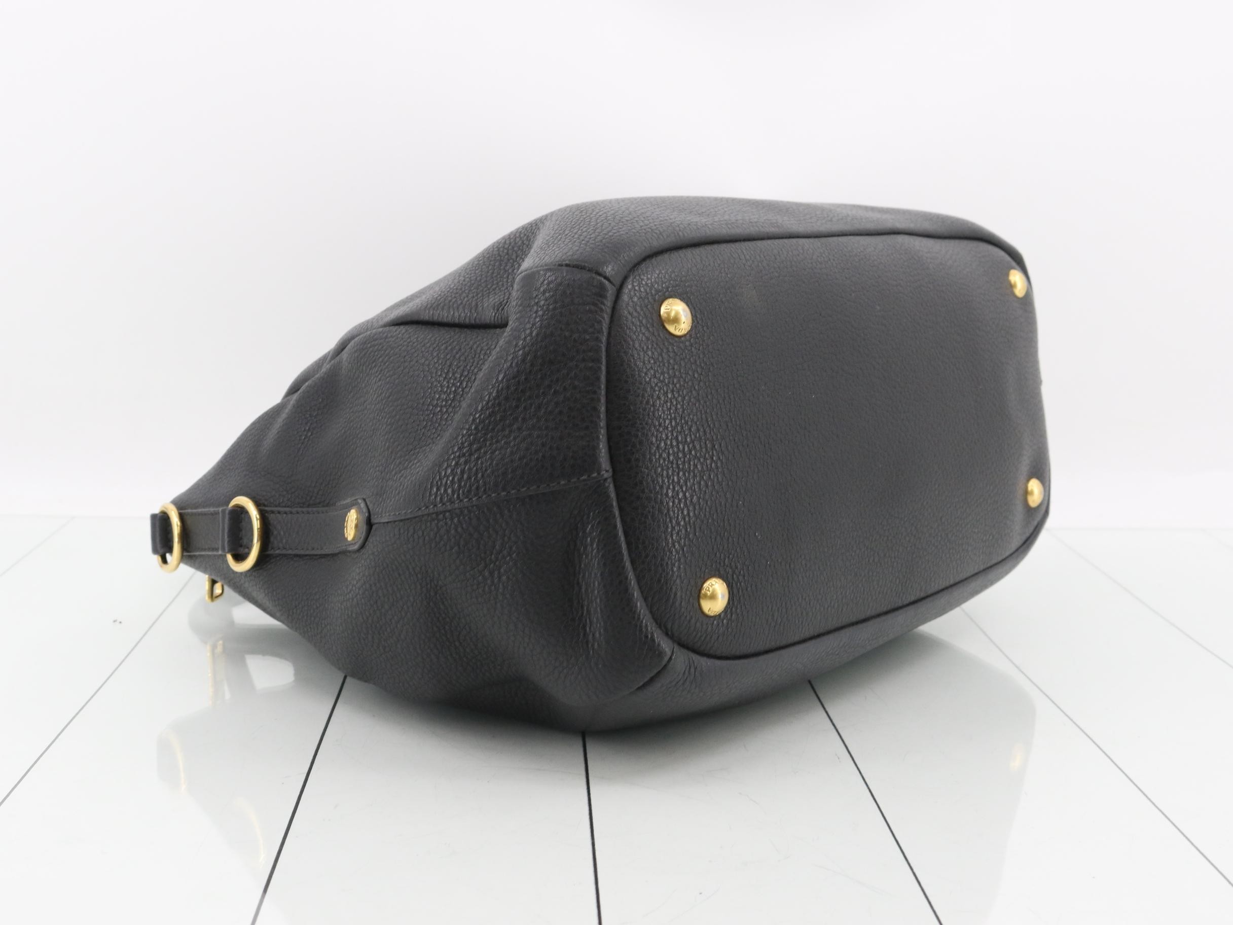 Vitello Leather Bag/Handbag, Black — view 5