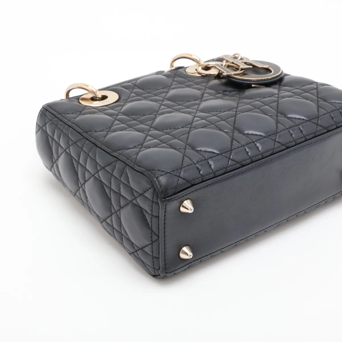 Cannage My Lady Dior Leather 2-Way Handbag, Black — view 4