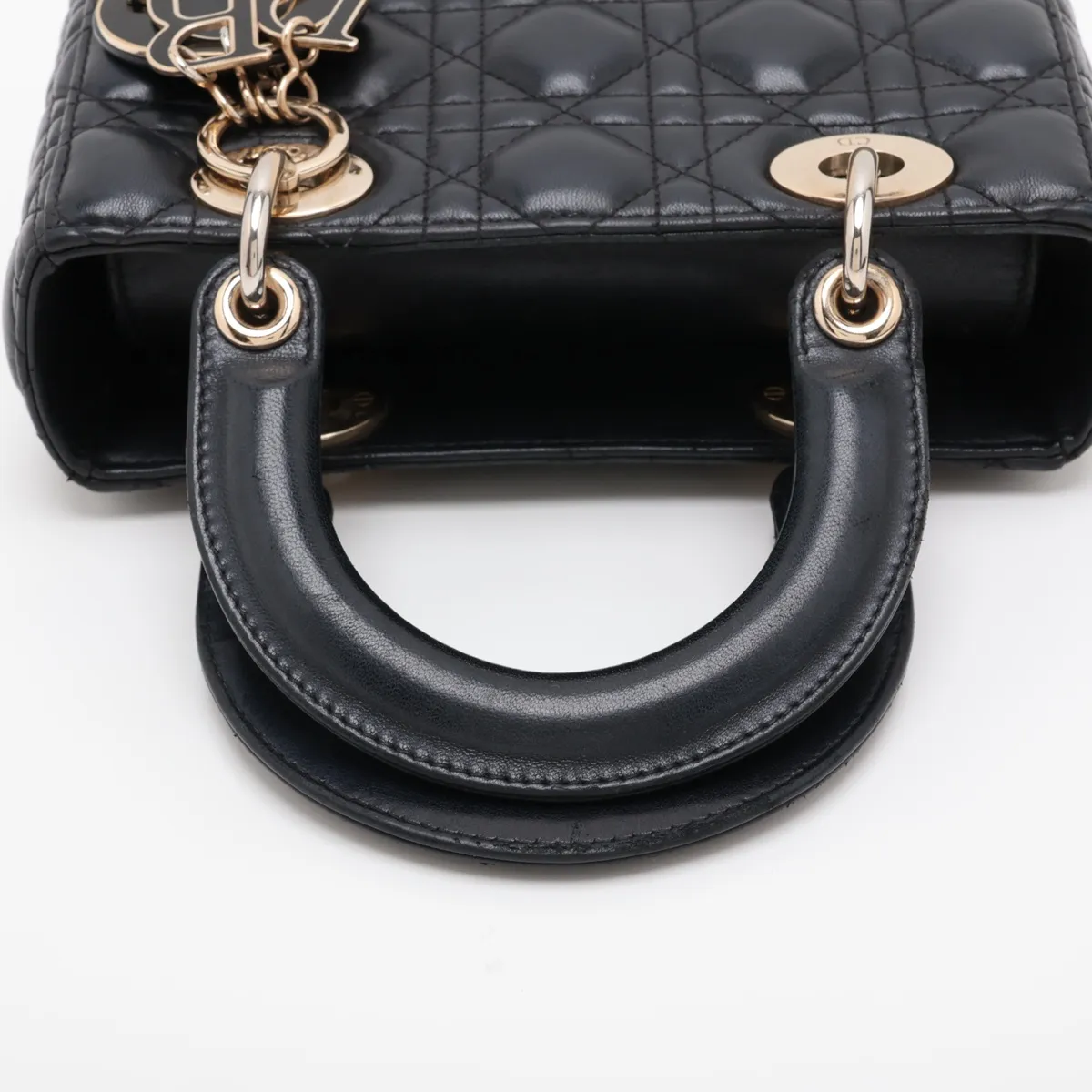 Cannage My Lady Dior Leather 2-Way Handbag, Black — view 5