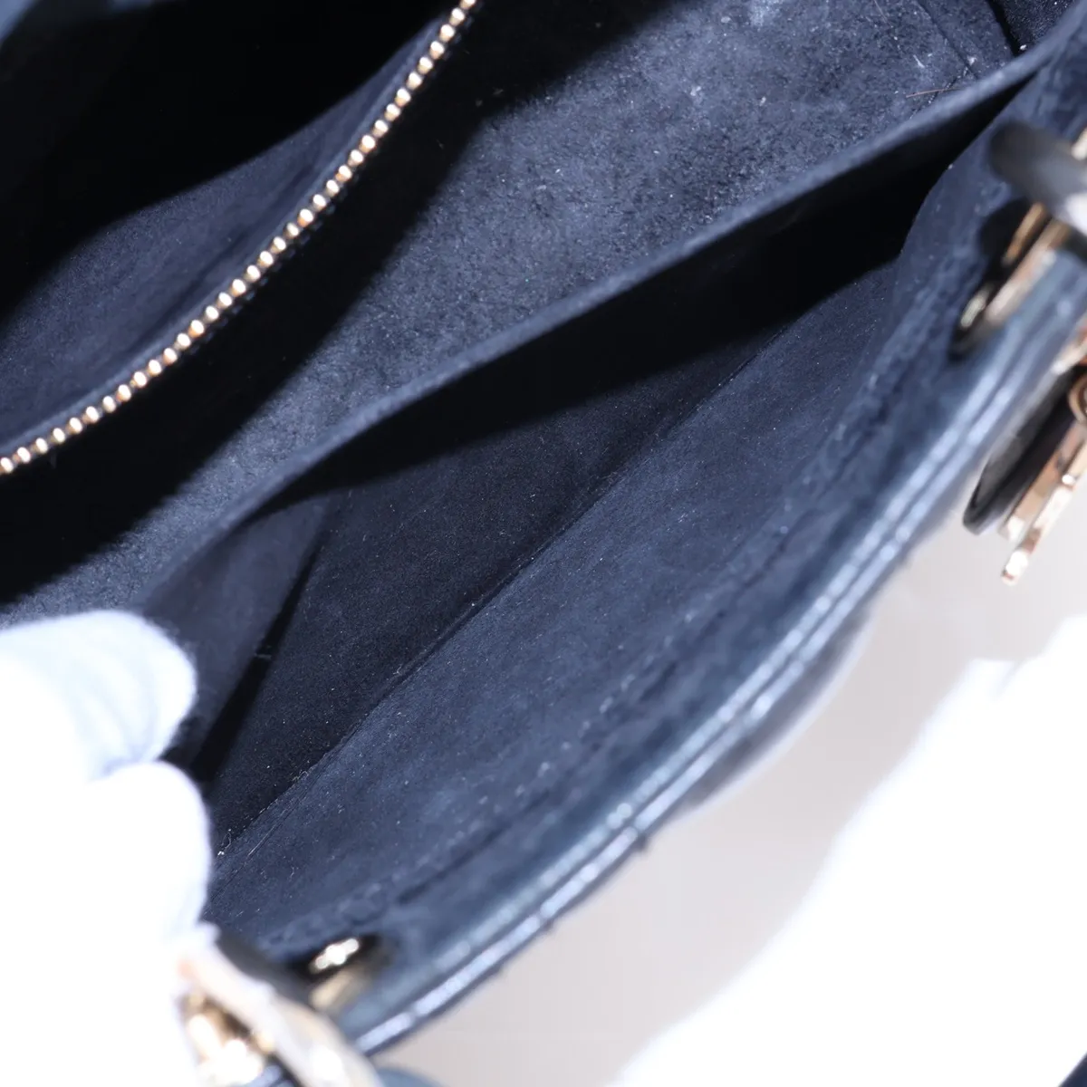 Cannage My Lady Dior Leather 2-Way Handbag, Black — view 10