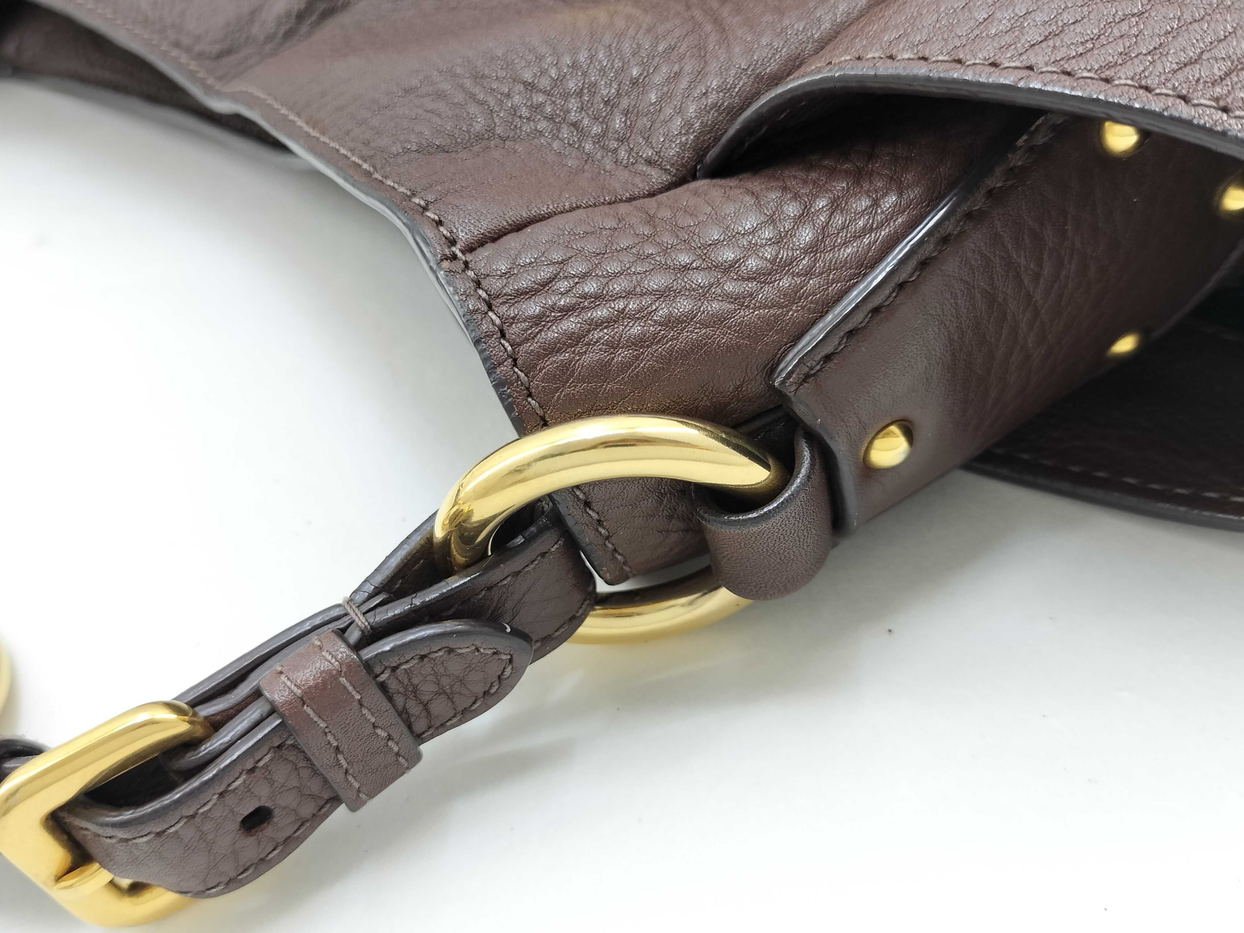 Vitello Daino Leather Hobo Bag Shoulder Bag — view 9