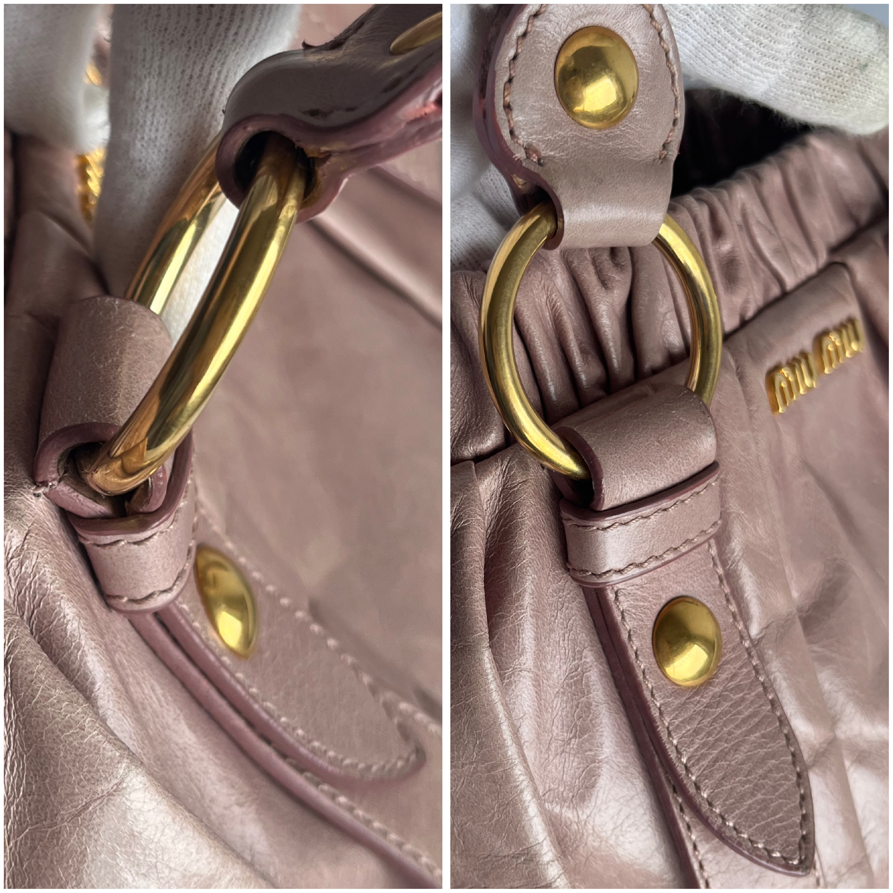 Vitello Luxe Pink Beige 2-Way Handbag with Shoulder Strap (Shoulder Bag) — view 11