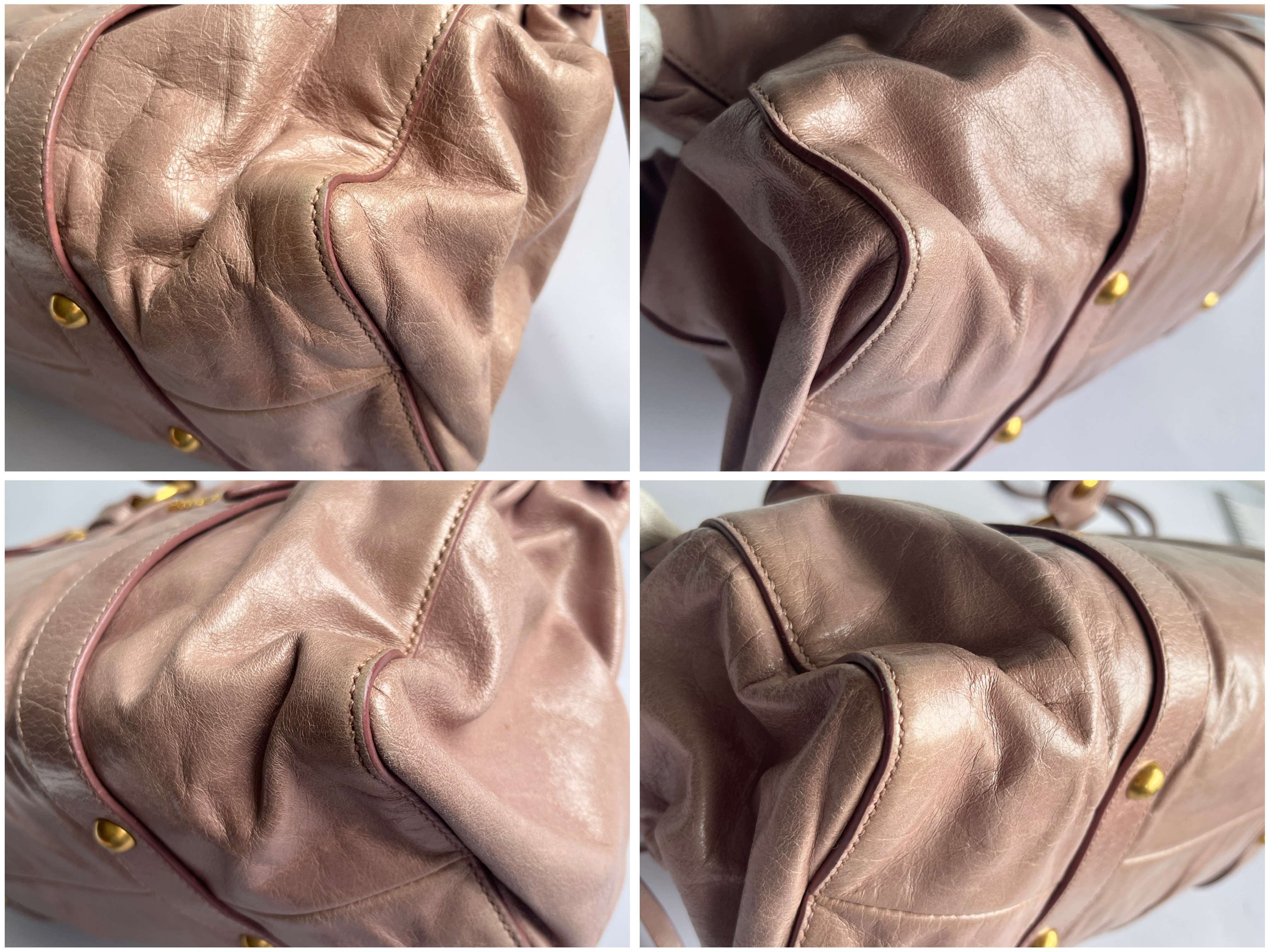 Vitello Luxe Pink Beige 2-Way Handbag with Shoulder Strap (Shoulder Bag) — view 5