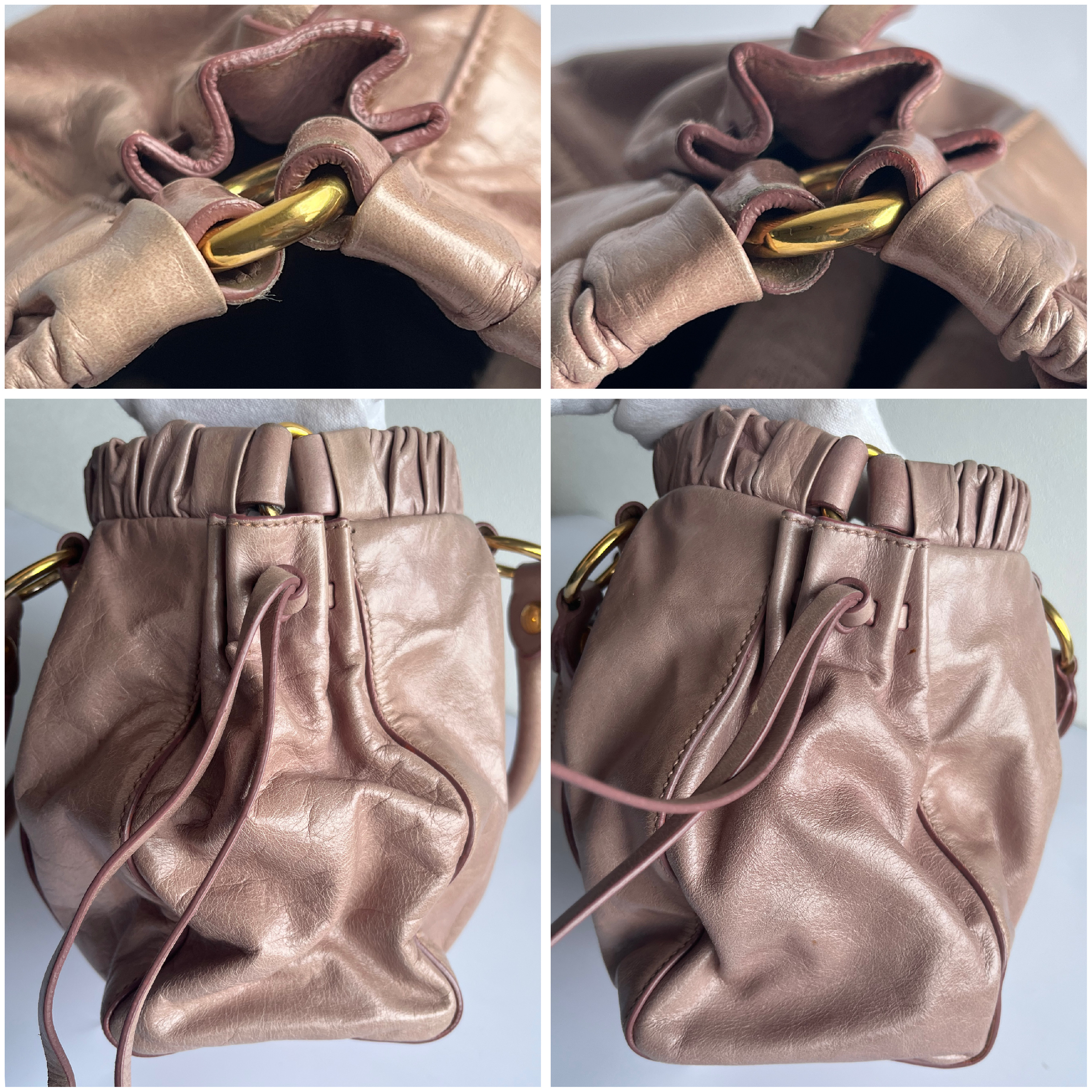 Vitello Luxe Pink Beige 2-Way Handbag with Shoulder Strap (Shoulder Bag) — view 6