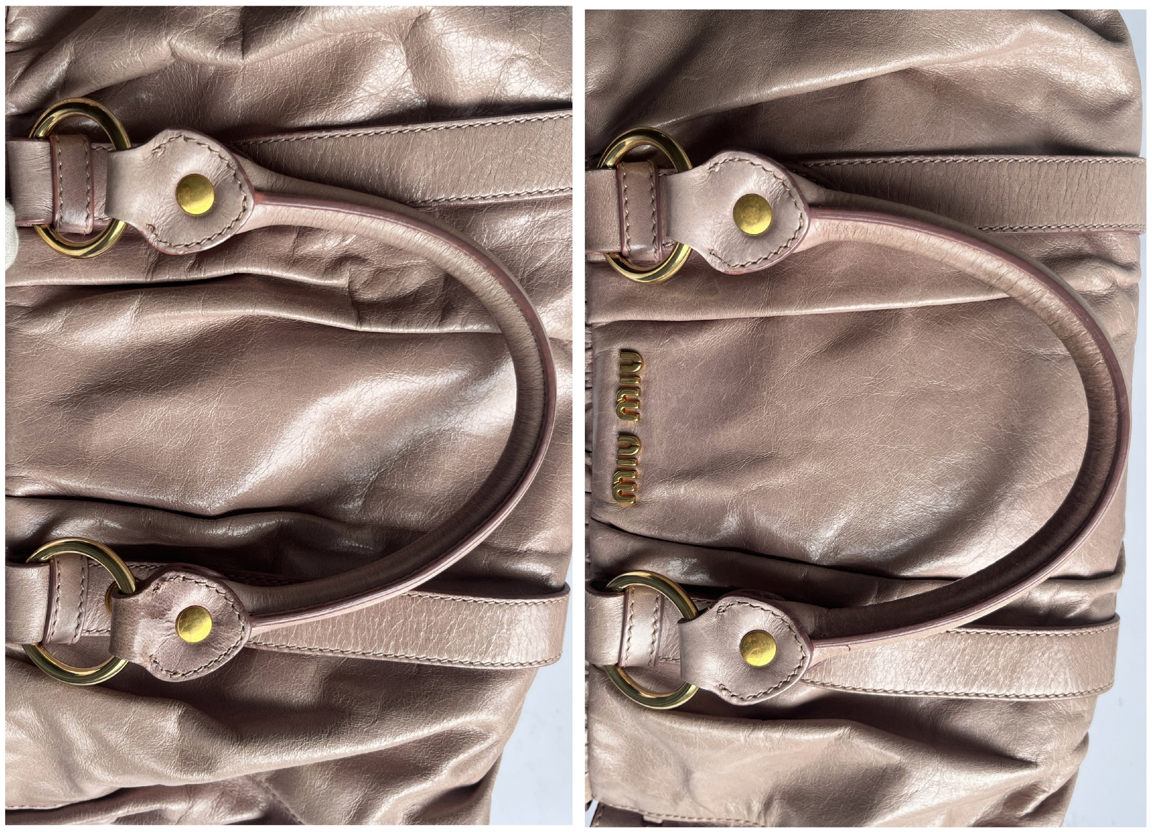Vitello Luxe Pink Beige 2-Way Handbag with Shoulder Strap (Shoulder Bag) — view 7