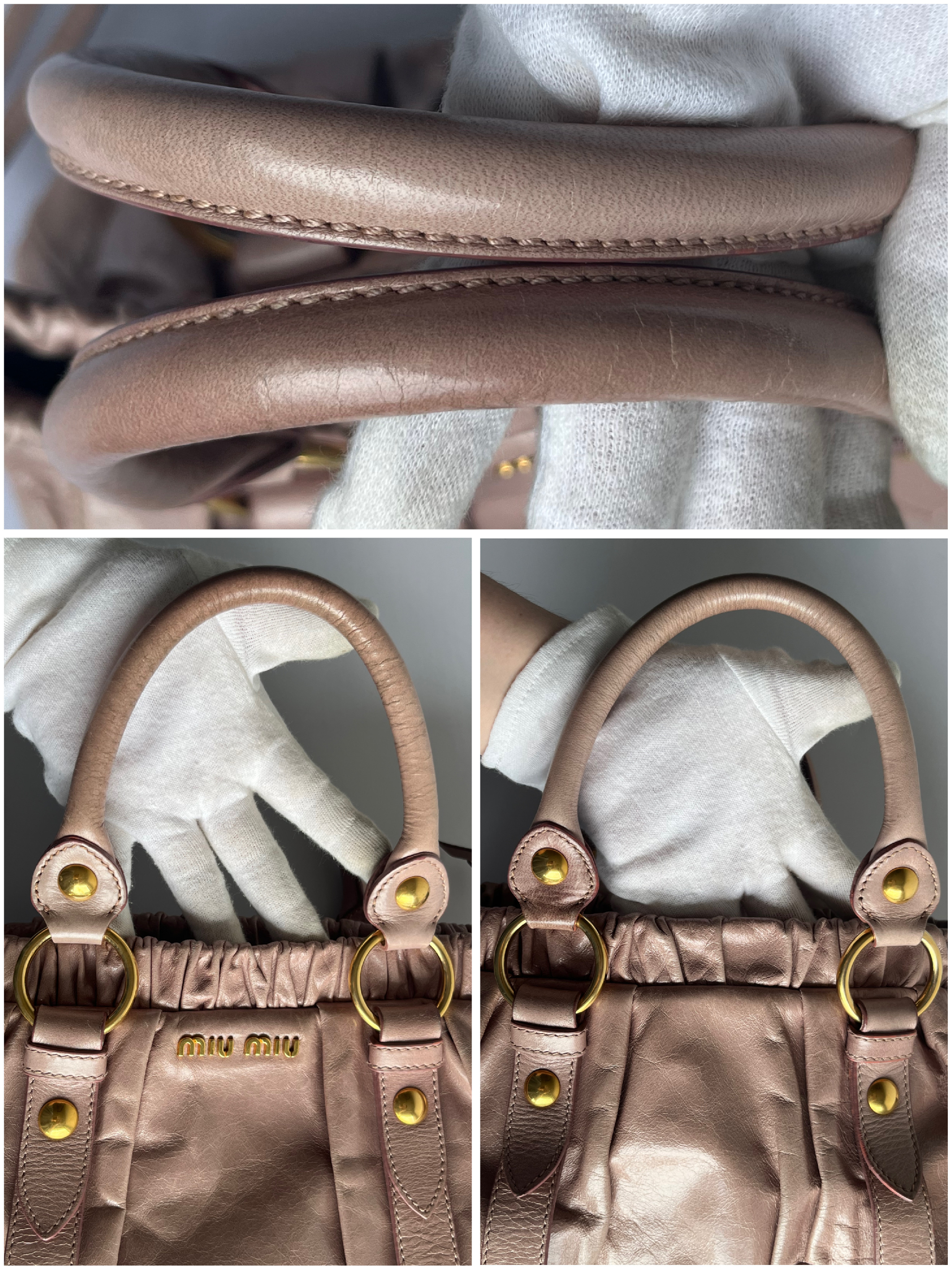 Vitello Luxe Pink Beige 2-Way Handbag with Shoulder Strap (Shoulder Bag) — view 8