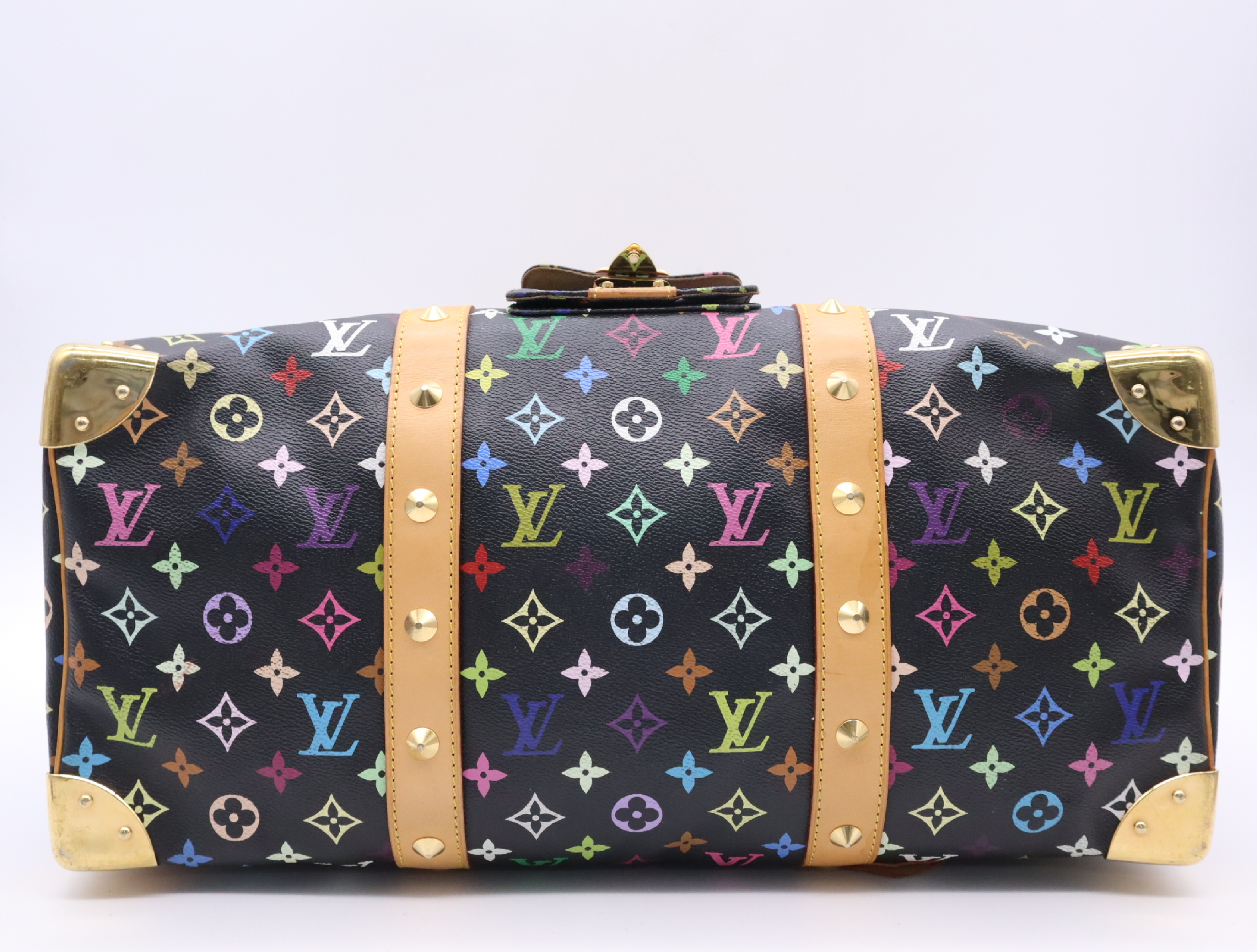 M92640 Multicolor Keepall 45 Noir Boston Bag with 2 Keys, Clochette, Name Tag, and Handle Strap — view 4