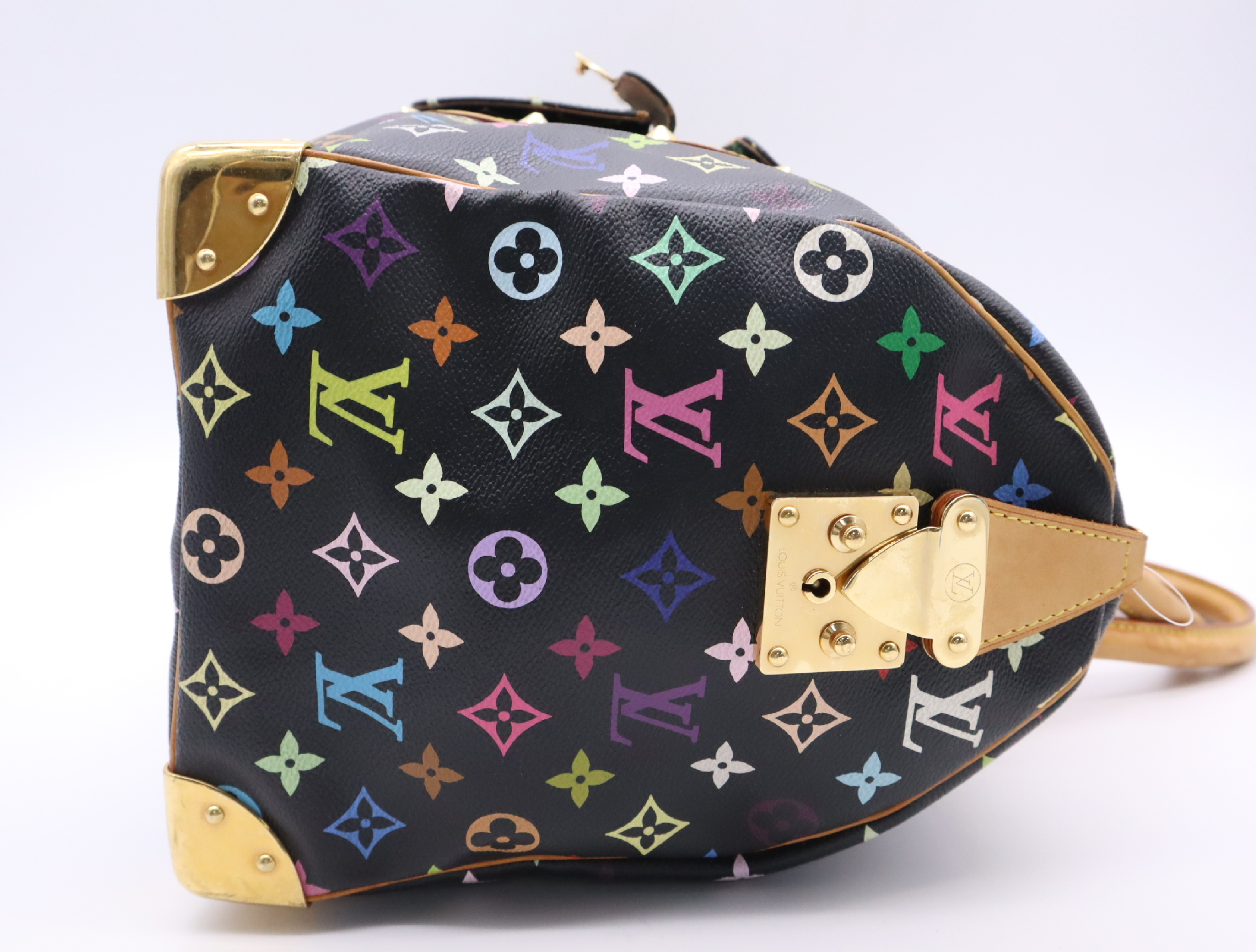 M92640 Multicolor Keepall 45 Noir Boston Bag with 2 Keys, Clochette, Name Tag, and Handle Strap — view 5