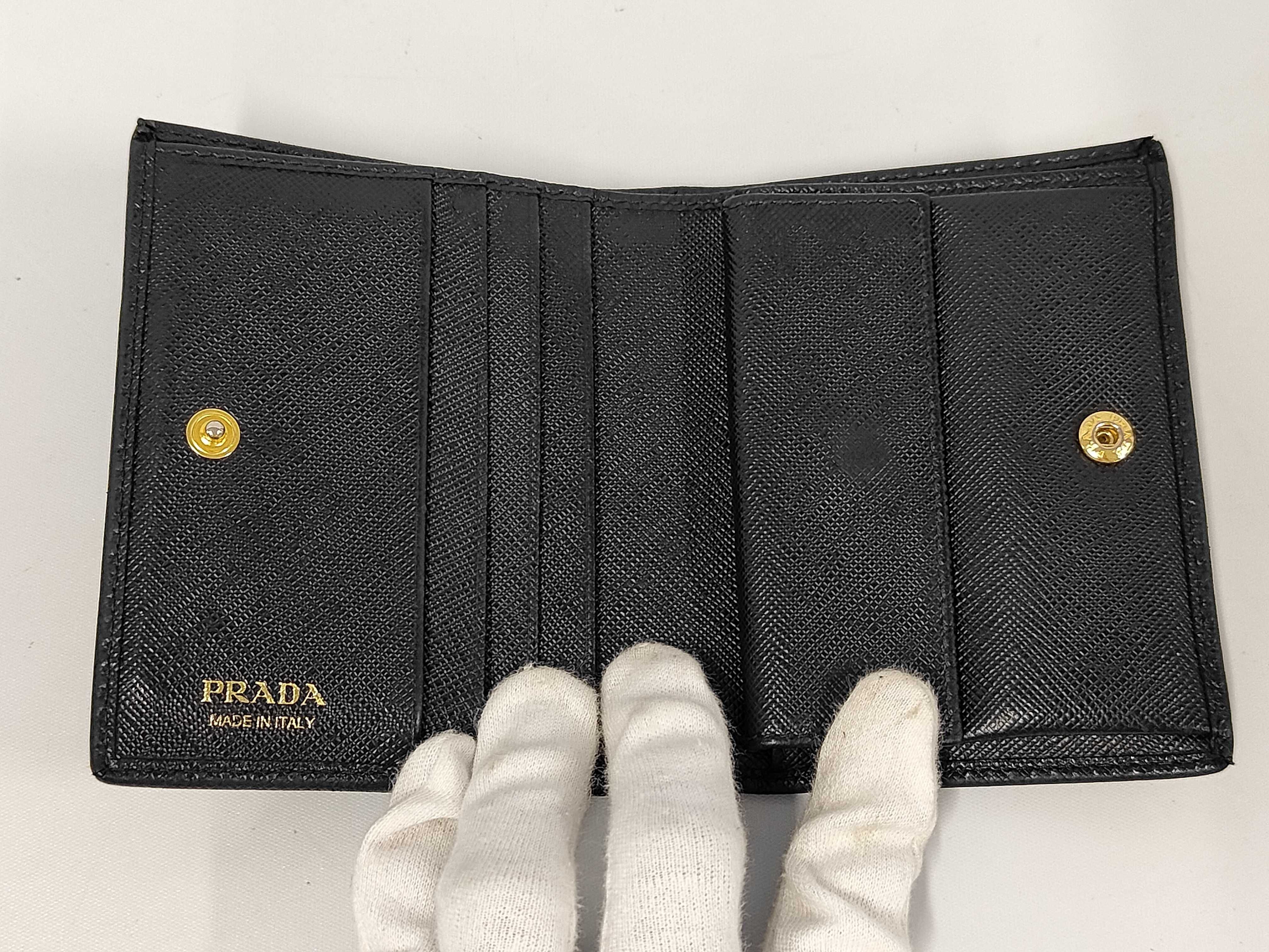 1MV204 Saffiano Leather Bi-fold Wallet, Black. Accessories: Box, Guarantee Card. — view 7