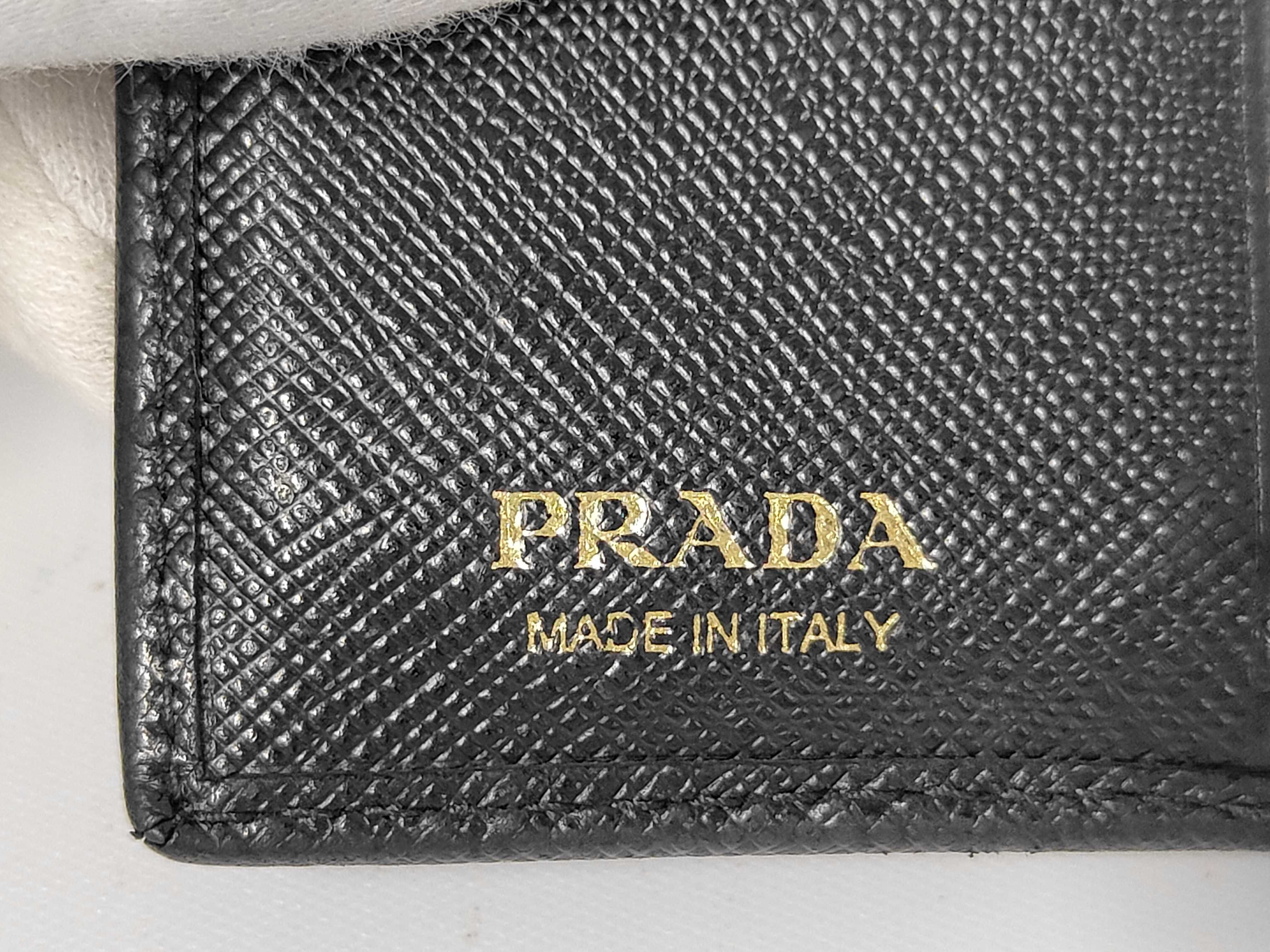 1MV204 Saffiano Leather Bi-fold Wallet, Black. Accessories: Box, Guarantee Card. — view 10
