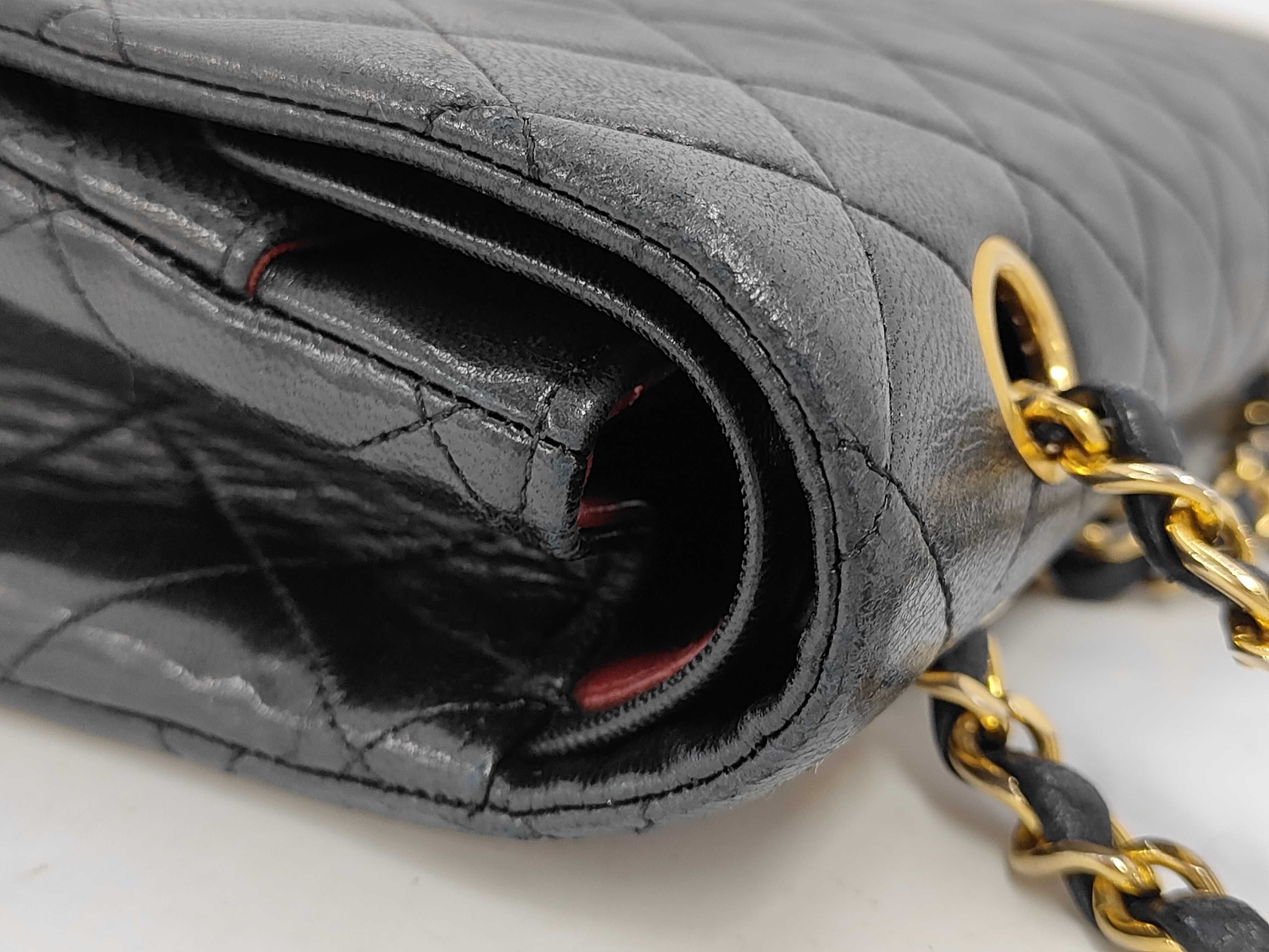 Lambskin Double Flap Matelassé Chain Shoulder Bag — view 12