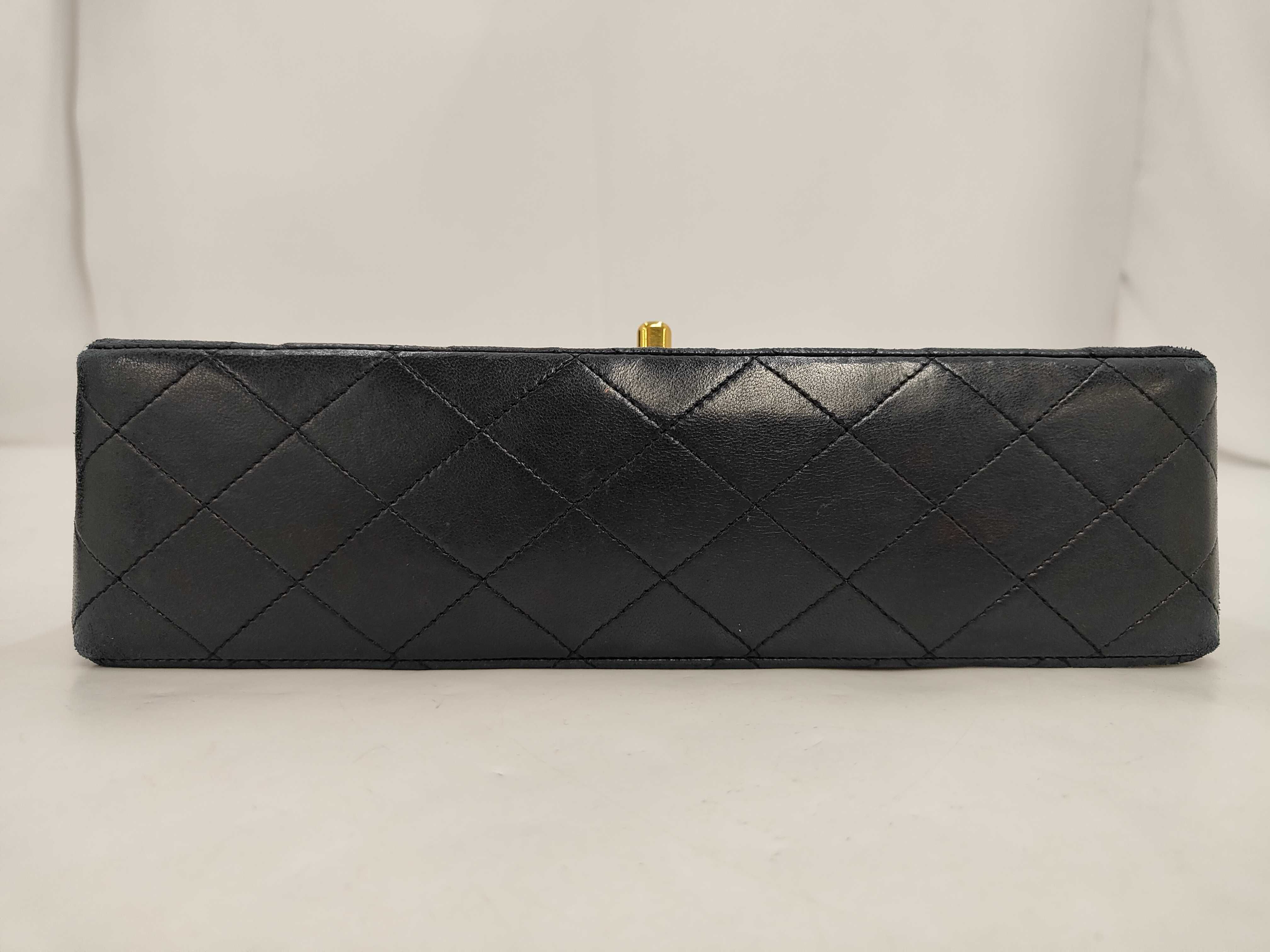 Lambskin Double Flap Matelassé Chain Shoulder Bag — view 3
