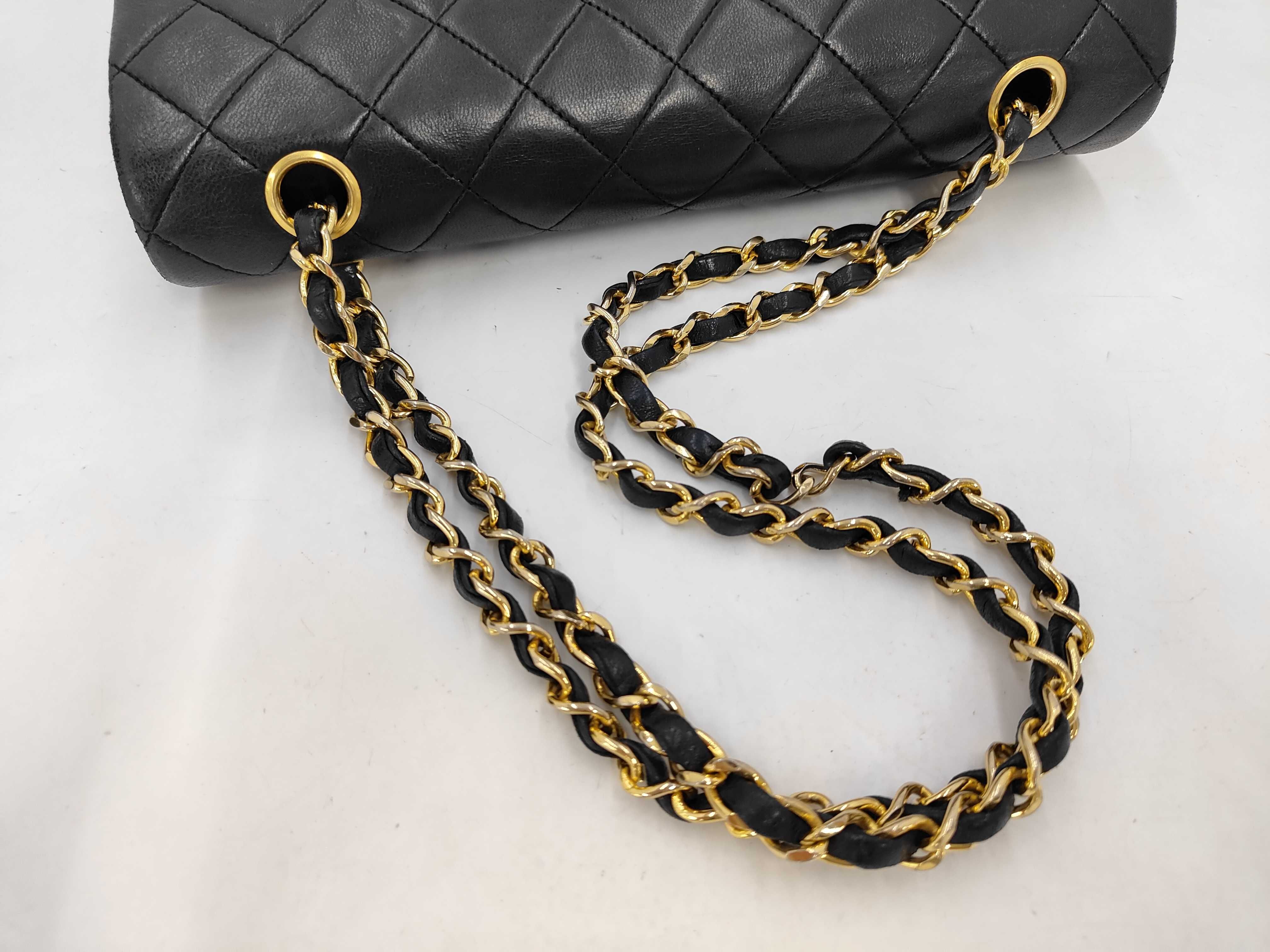 Lambskin Double Flap Matelassé Chain Shoulder Bag — view 5