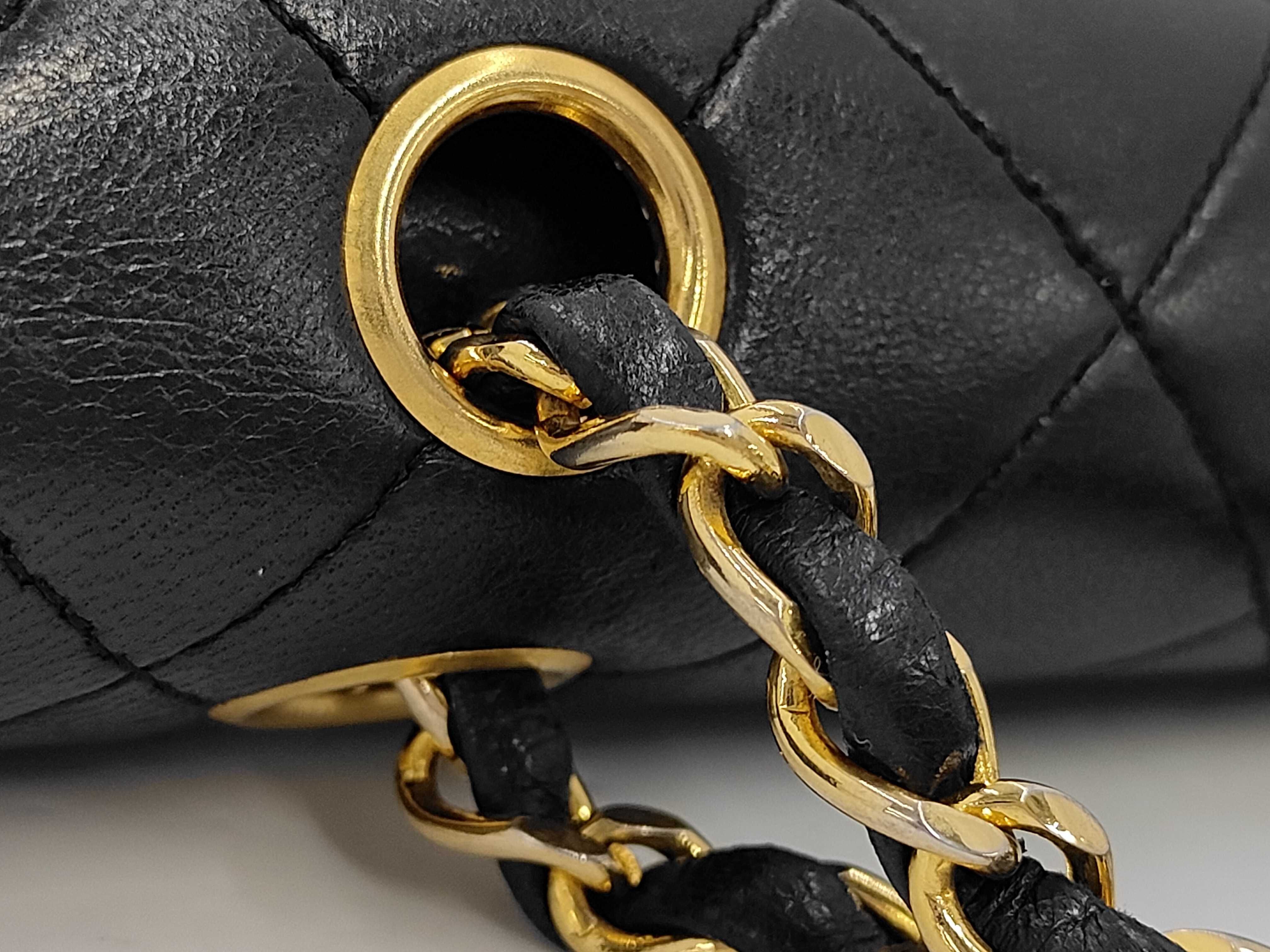 Lambskin Double Flap Matelassé Chain Shoulder Bag — view 6