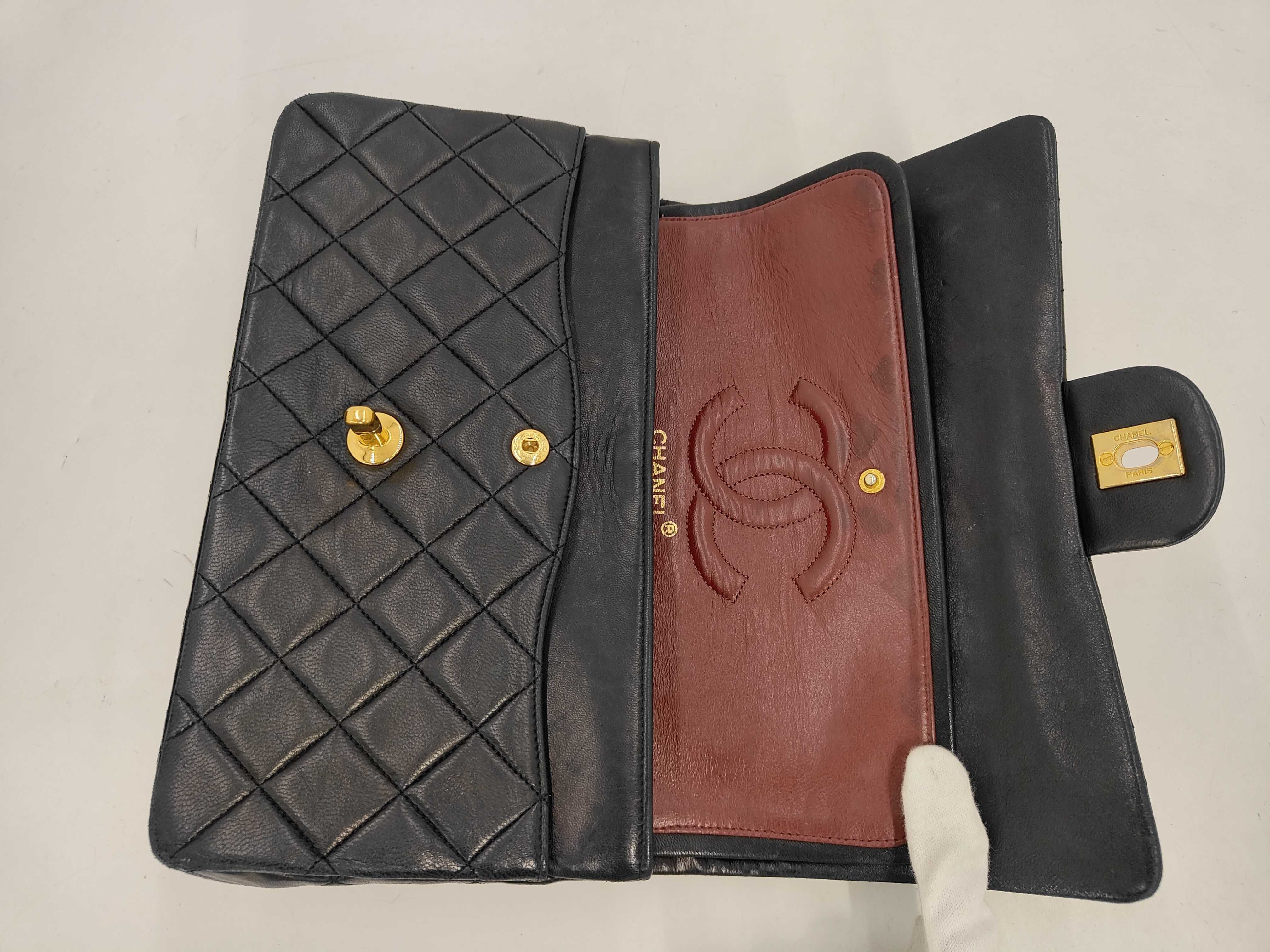 Lambskin Double Flap Matelassé Chain Shoulder Bag — view 8