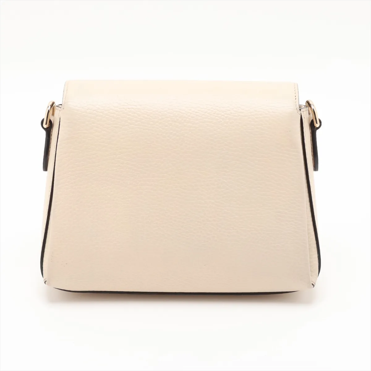 Interlocking G Leather Chain Shoulder Bag, White, 607720 — view 2