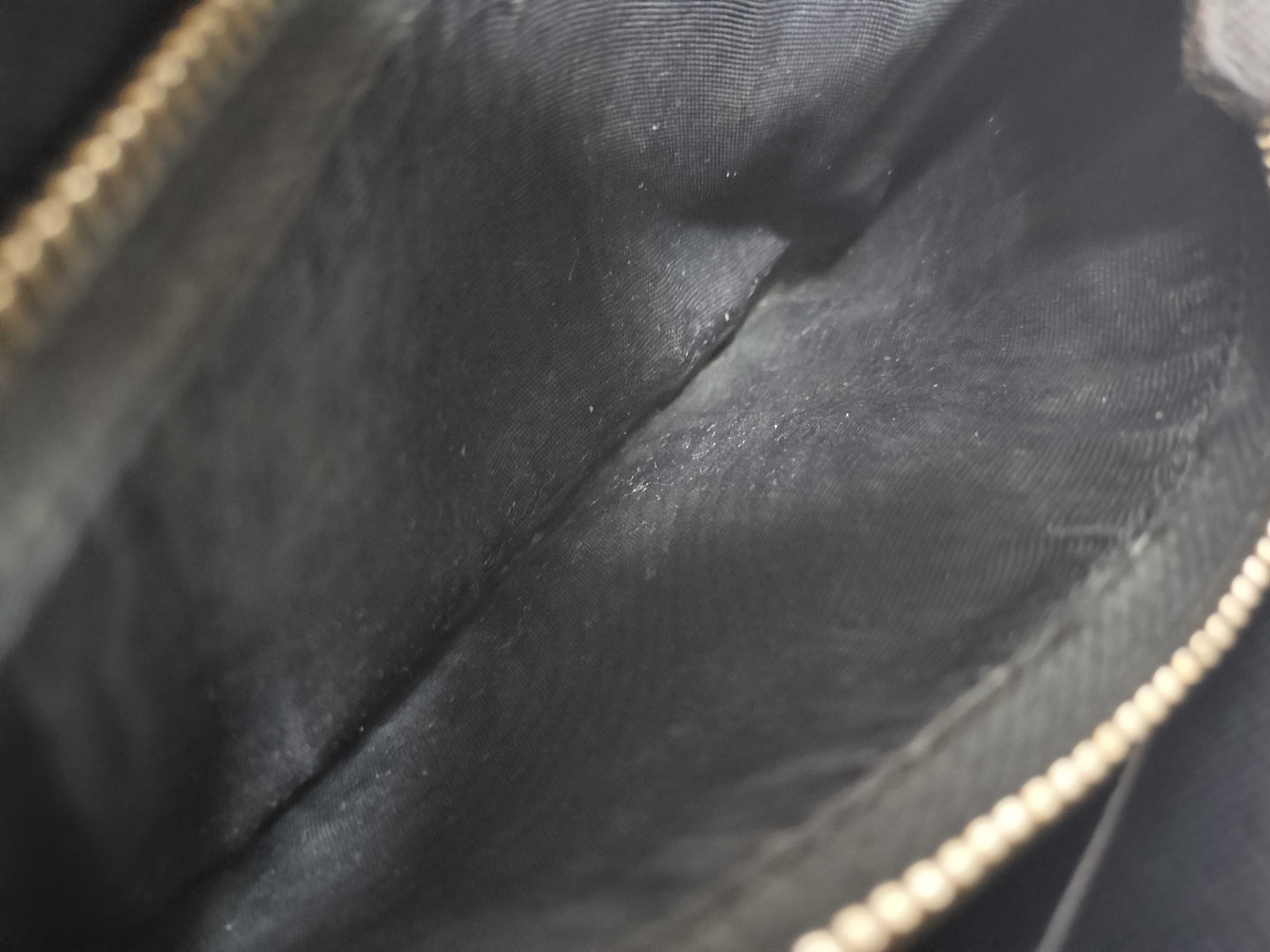 Round Zip Long Wallet, Black with Gold Hardware — view 8