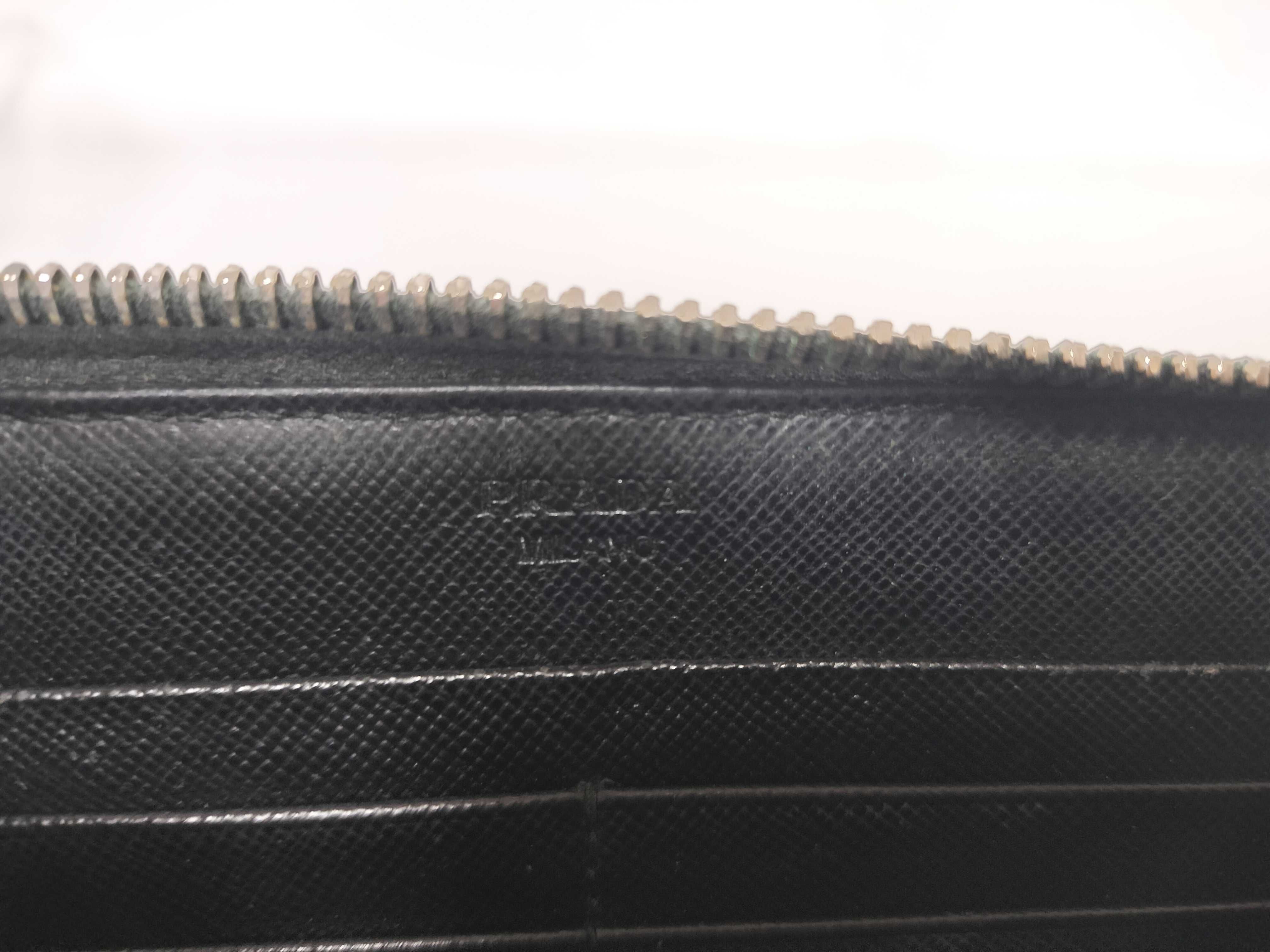 Round Zip Long Wallet, Black with Gold Hardware — view 9