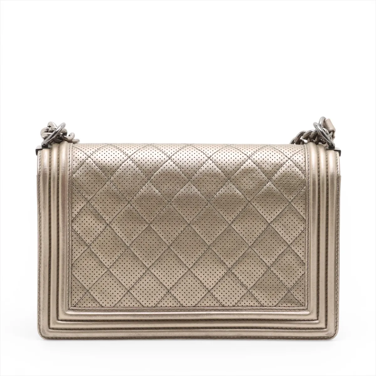Boy Chanel 28 Large Lambskin Chain Shoulder Bag Gold Gunmetal Hardware 20442096 20th Series A92193 — view 2