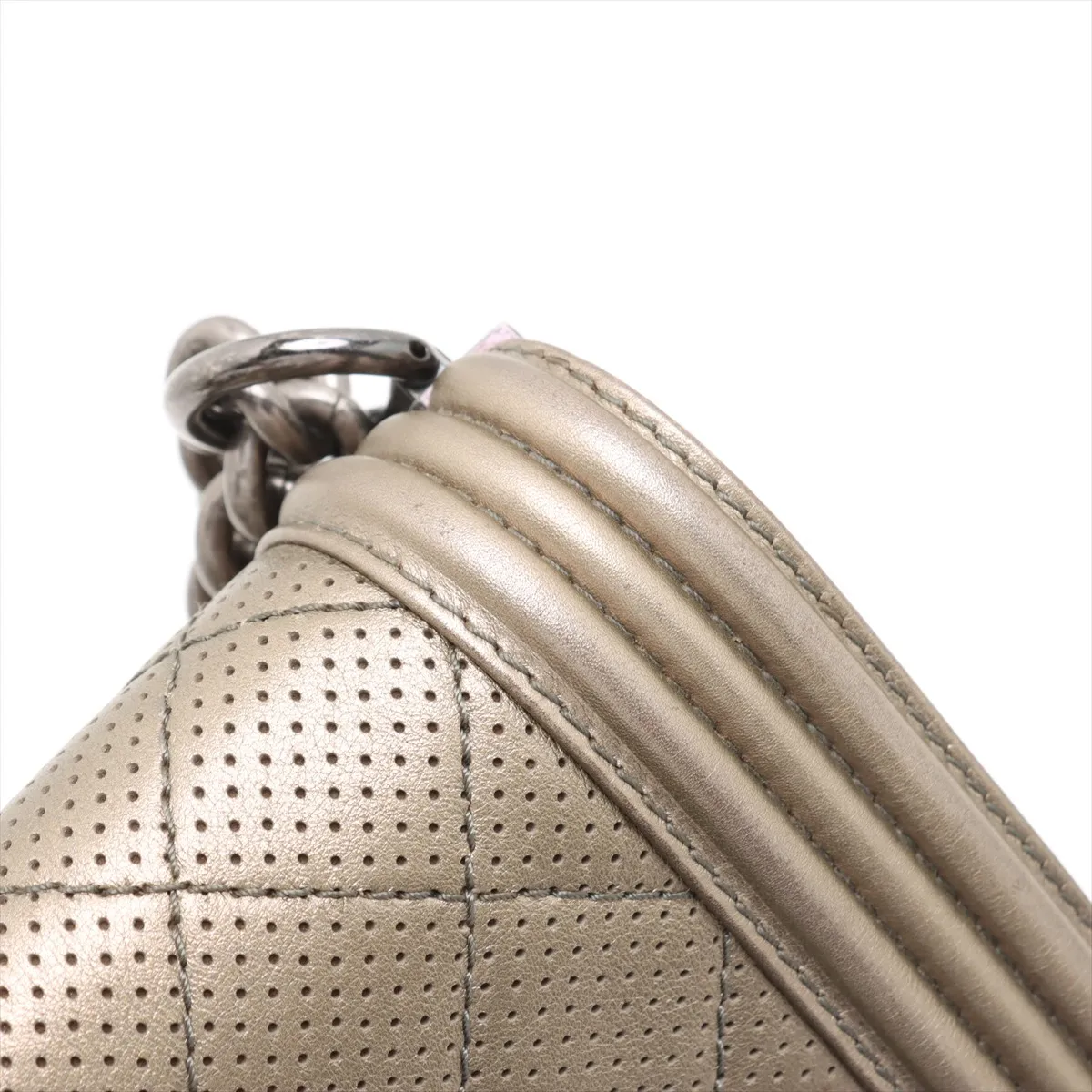 Boy Chanel 28 Large Lambskin Chain Shoulder Bag Gold Gunmetal Hardware 20442096 20th Series A92193 — view 12