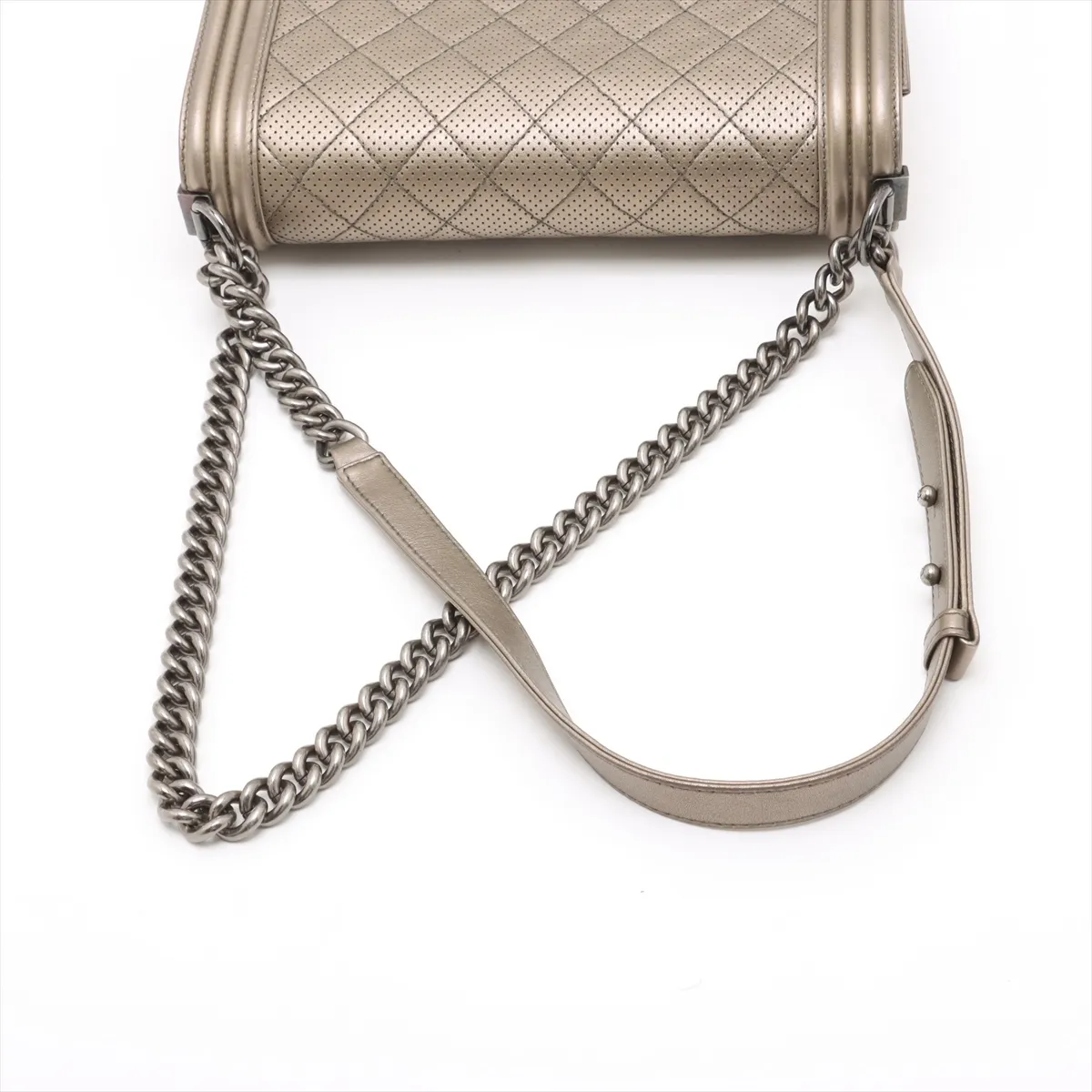Boy Chanel 28 Large Lambskin Chain Shoulder Bag Gold Gunmetal Hardware 20442096 20th Series A92193 — view 5