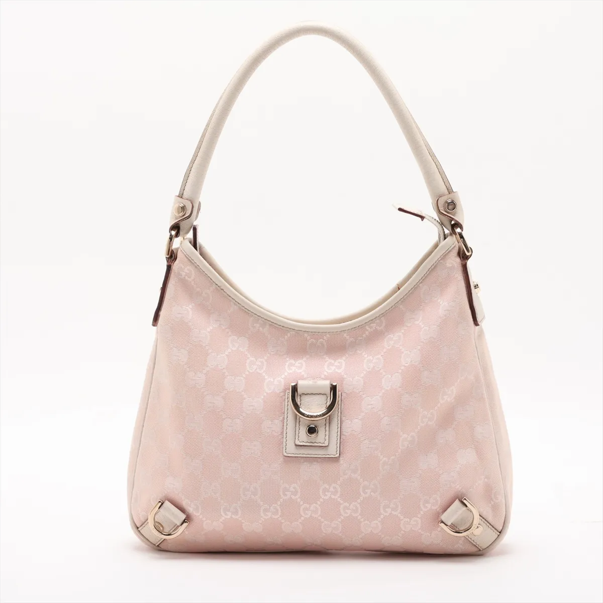 GG Canvas Shoulder Bag, Pink x White, 130738