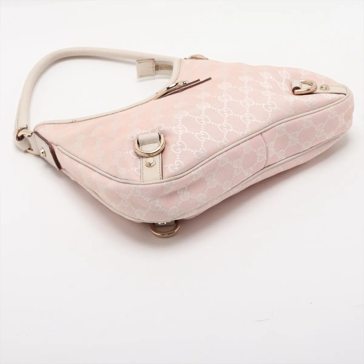 GG Canvas Shoulder Bag, Pink x White, 130738 — view 4