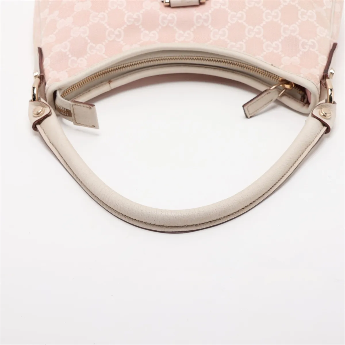 GG Canvas Shoulder Bag, Pink x White, 130738 — view 5