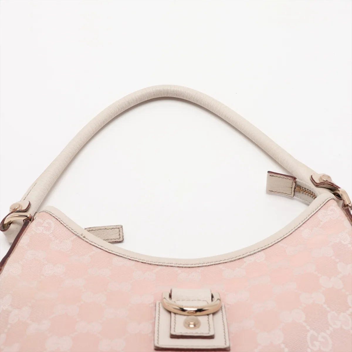 GG Canvas Shoulder Bag, Pink x White, 130738 — view 6