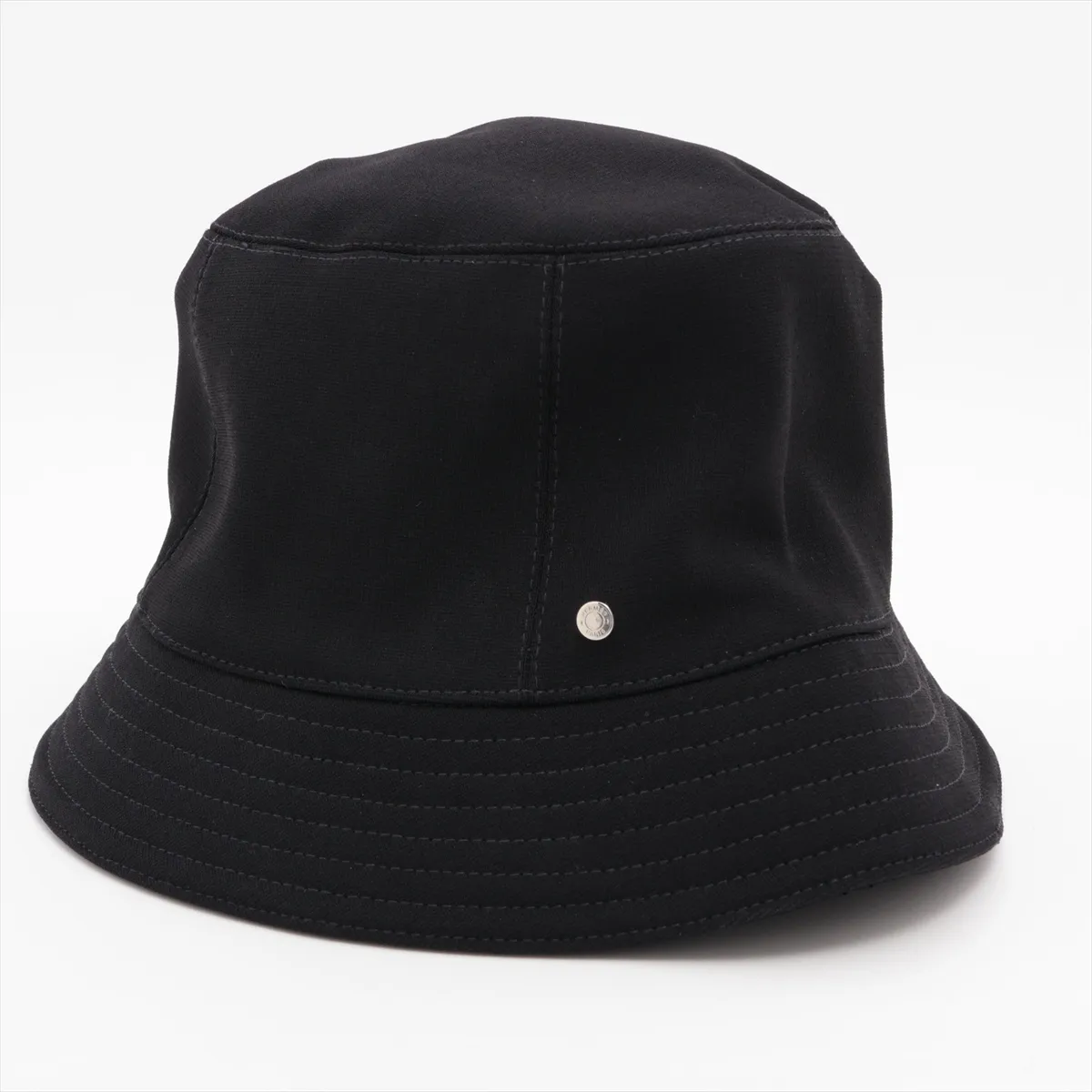 Calvi Milano Jersey Bucket Hat, Size 58, Rayon x Polyurethane, Black. Shows wear, — view 2