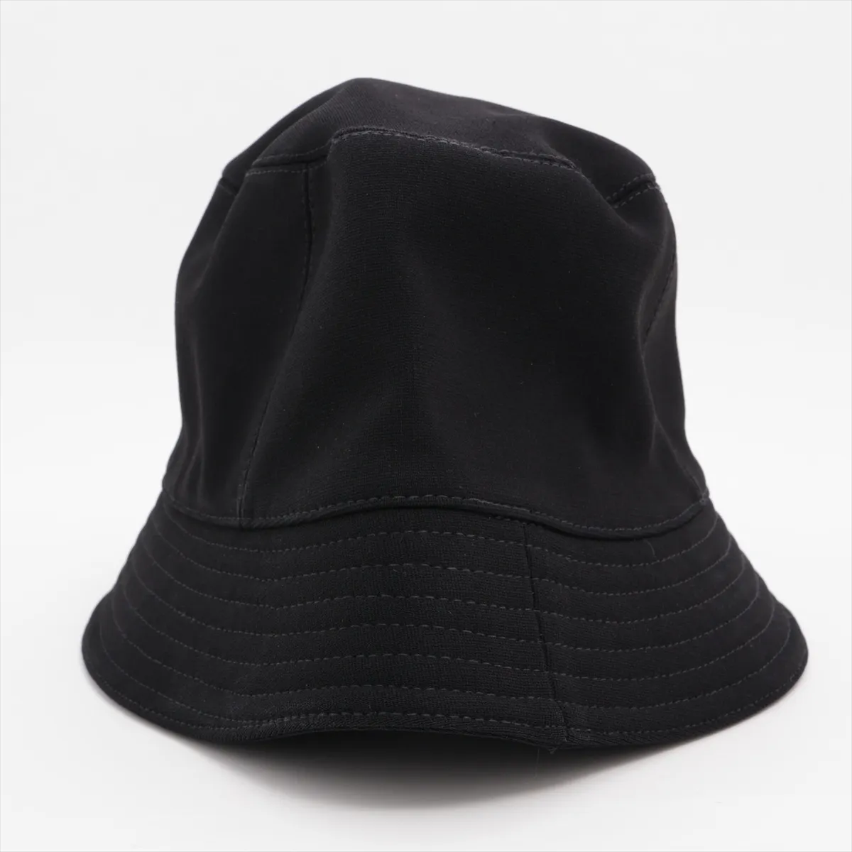 Calvi Milano Jersey Bucket Hat, Size 58, Rayon x Polyurethane, Black. Shows wear, — view 3
