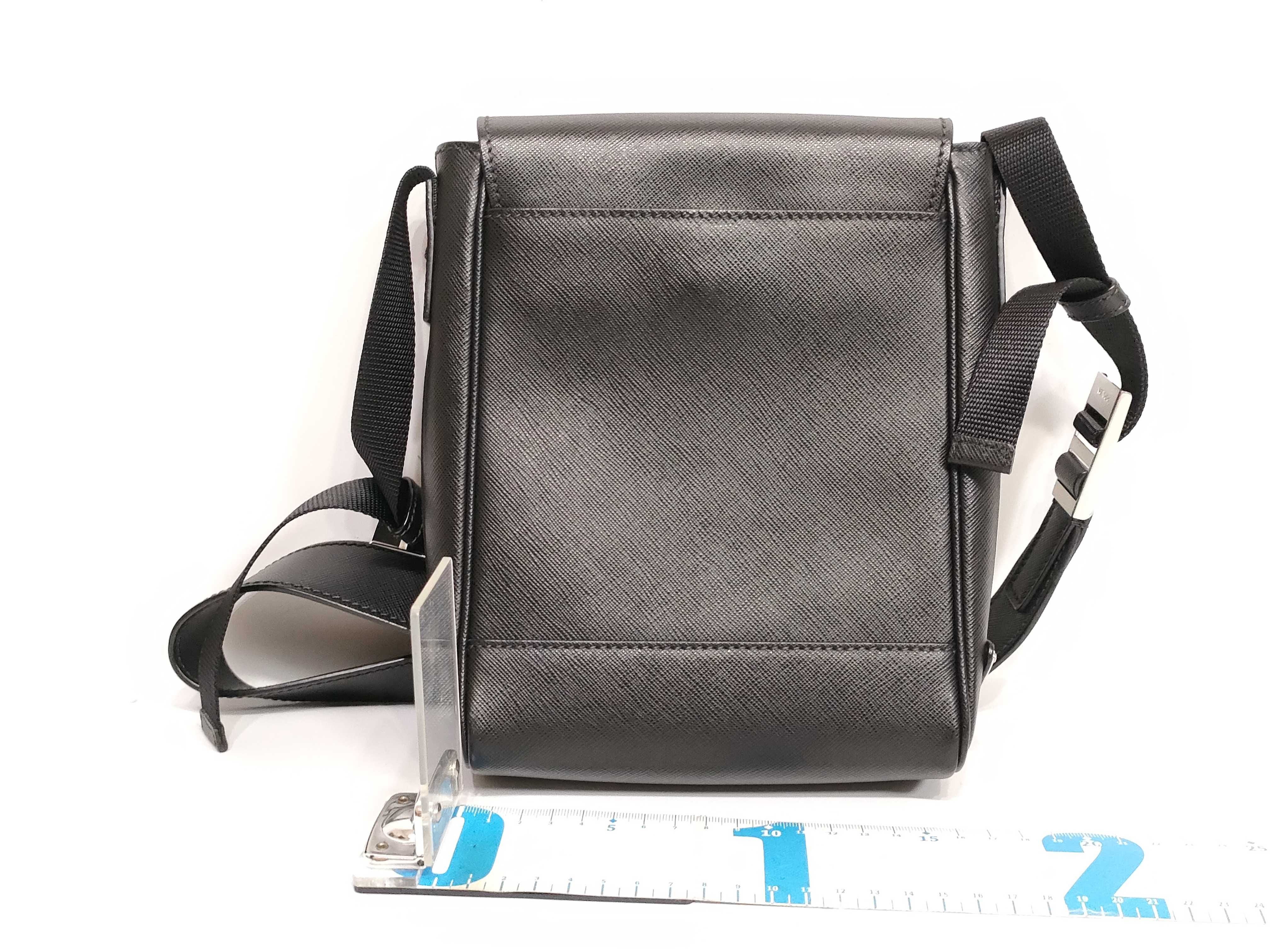 Saffiano Travel Triangle Logo Shoulder Bag 2VD019 Accessories: Guarantee Card Shoulder Bag — view 2