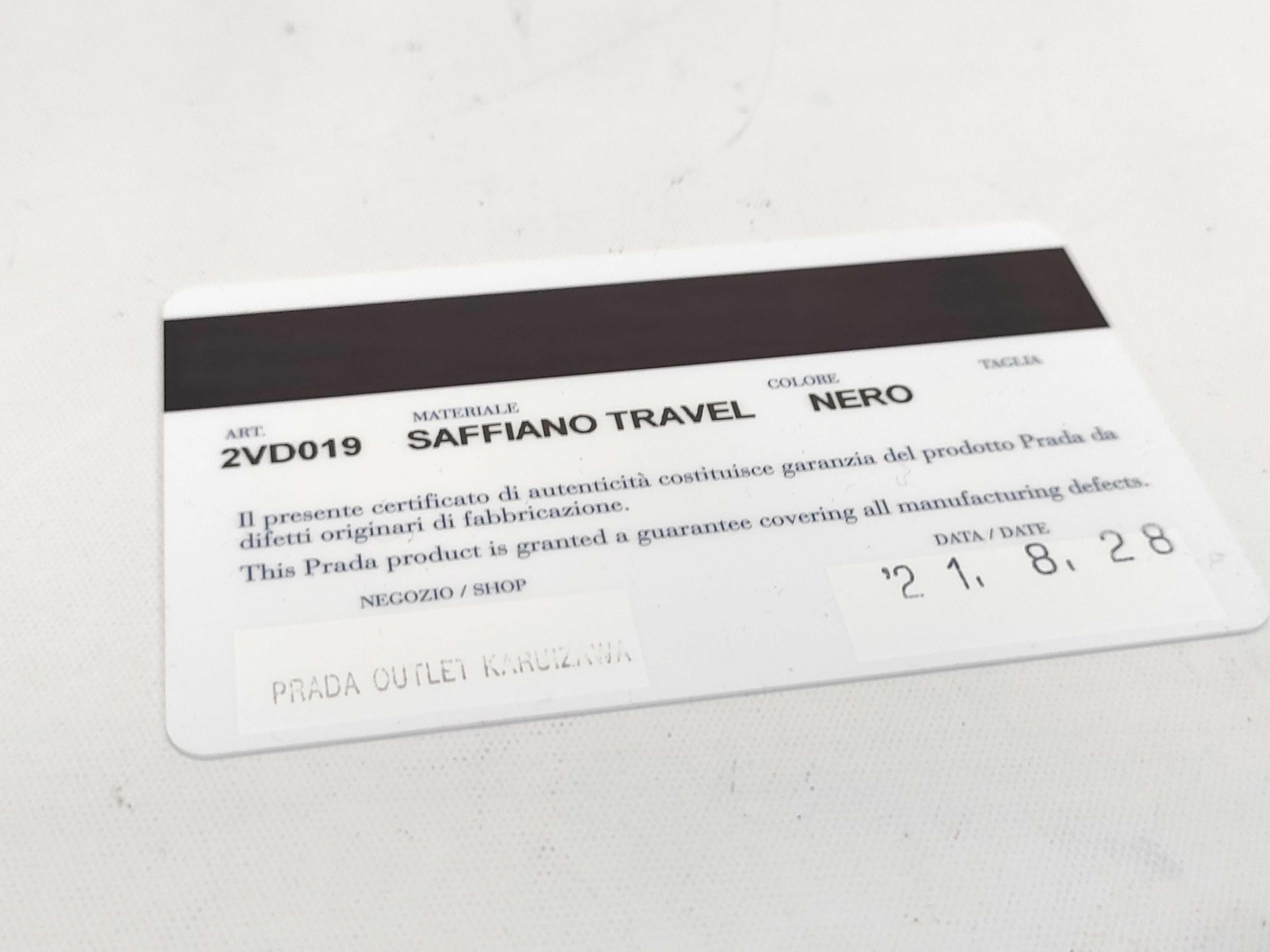 Saffiano Travel Triangle Logo Shoulder Bag 2VD019 Accessories: Guarantee Card Shoulder Bag — view 13