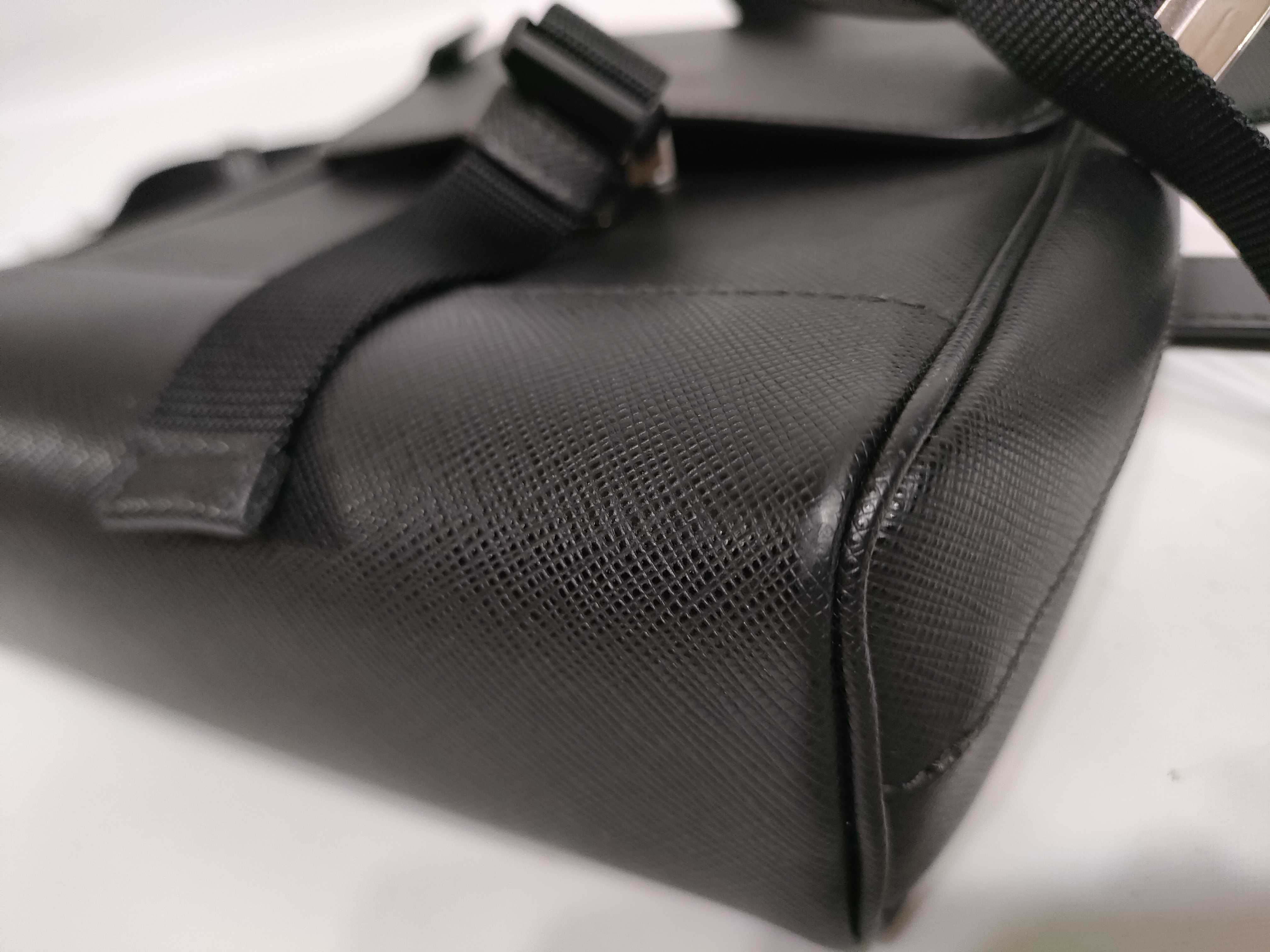 Saffiano Travel Triangle Logo Shoulder Bag 2VD019 Accessories: Guarantee Card Shoulder Bag — view 6