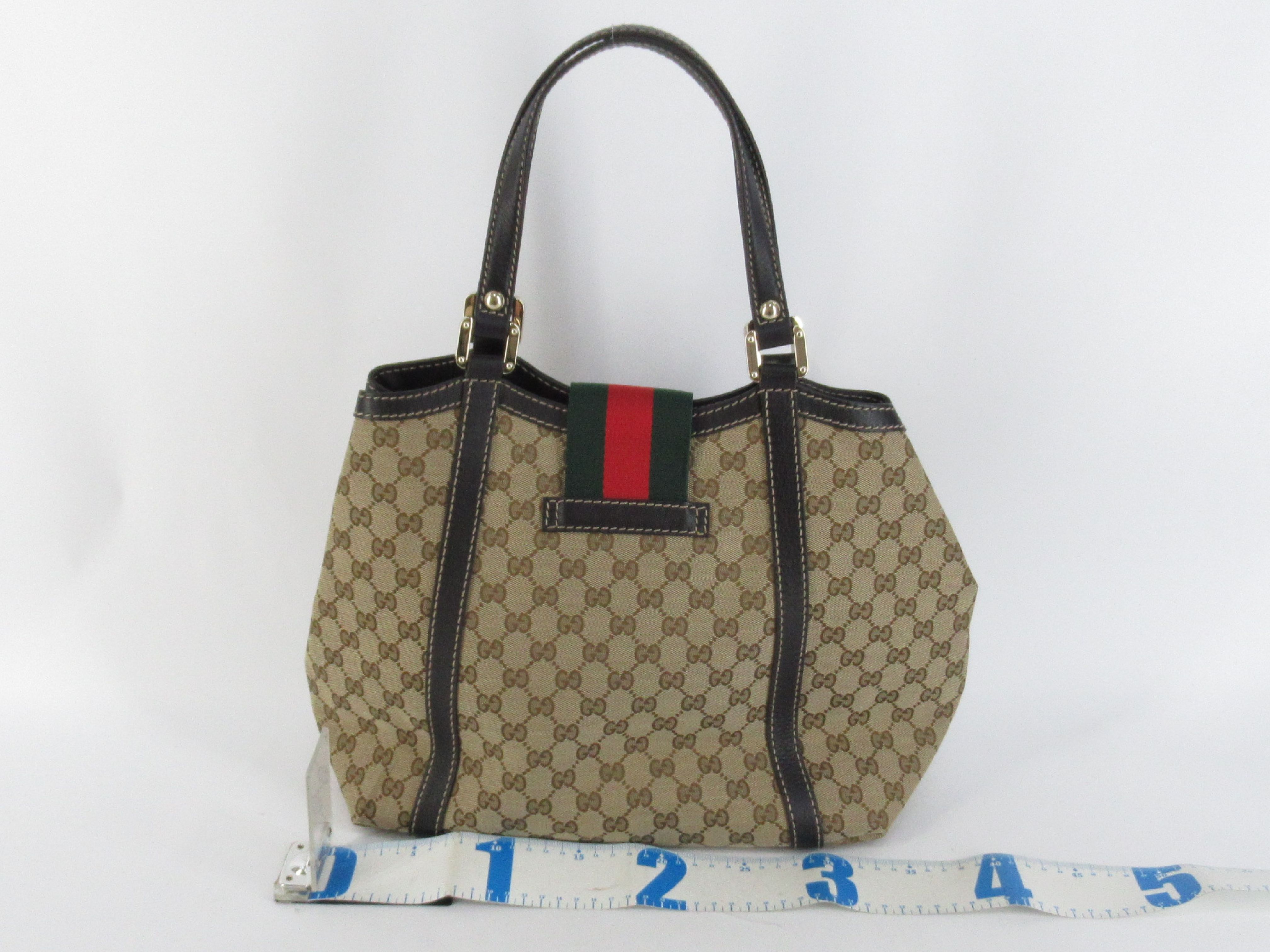 GG Canvas Sherry Brown Tote Bag with Gold Hardware — view 2