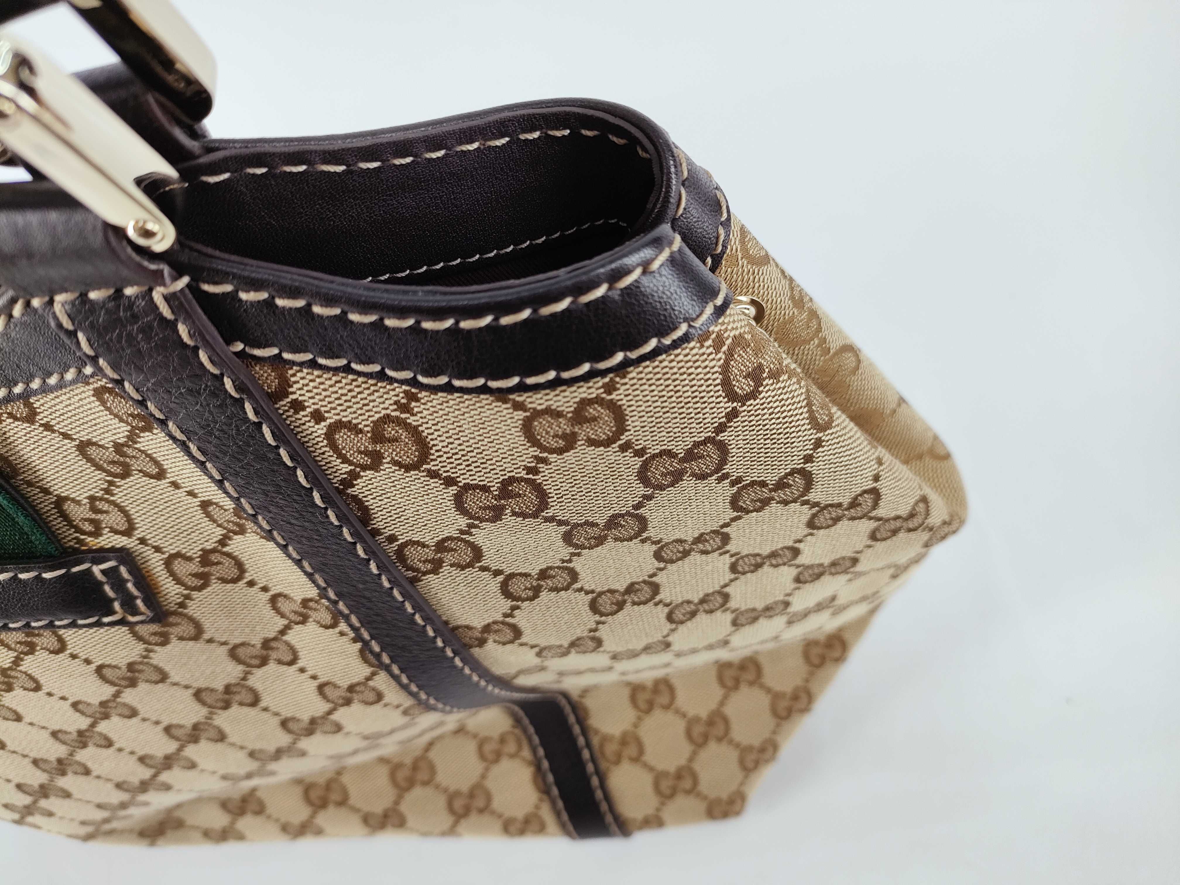 GG Canvas Sherry Brown Tote Bag with Gold Hardware — view 8