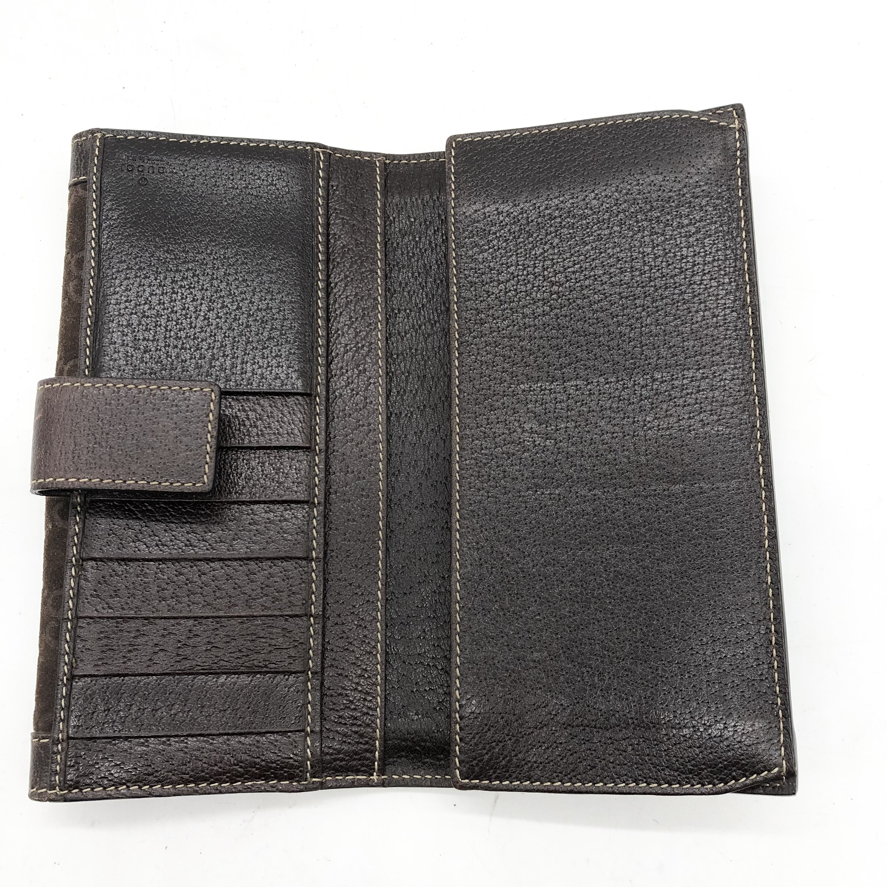 GG Canvas Long Wallet, Dark Brown — view 3