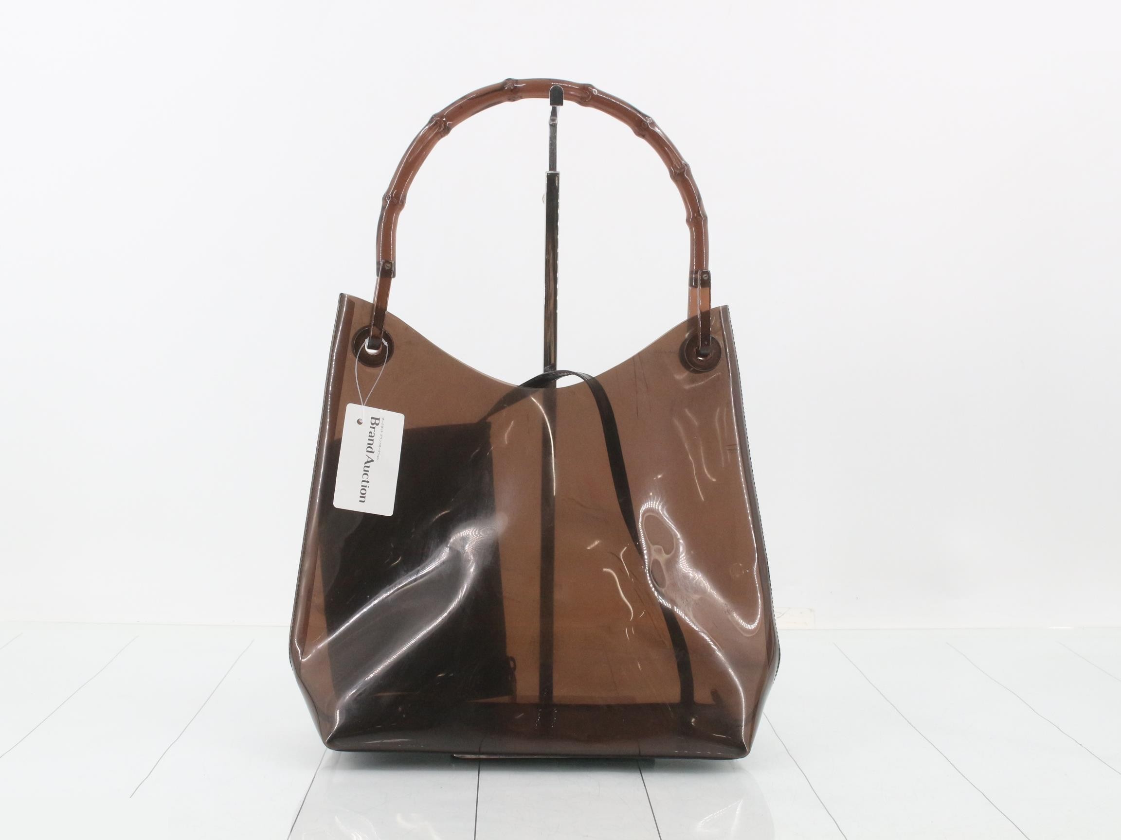 Bamboo Clear One-Shoulder Bag with Pouch (Brown Tone) — view 2