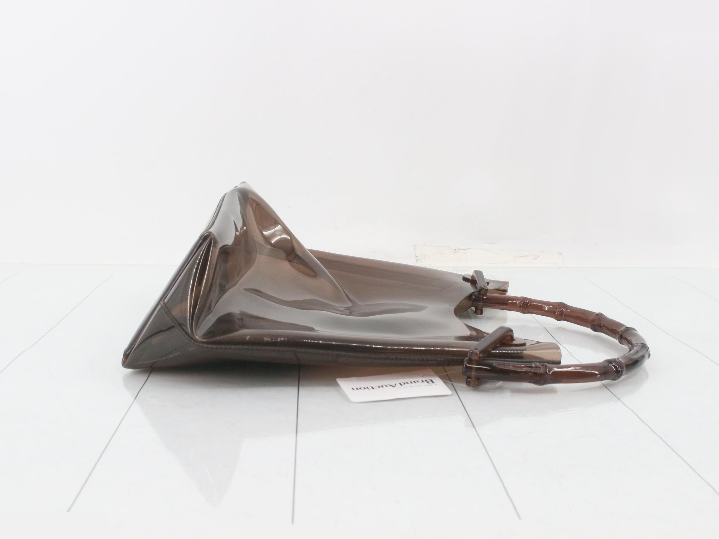 Bamboo Clear One-Shoulder Bag with Pouch (Brown Tone) — view 3