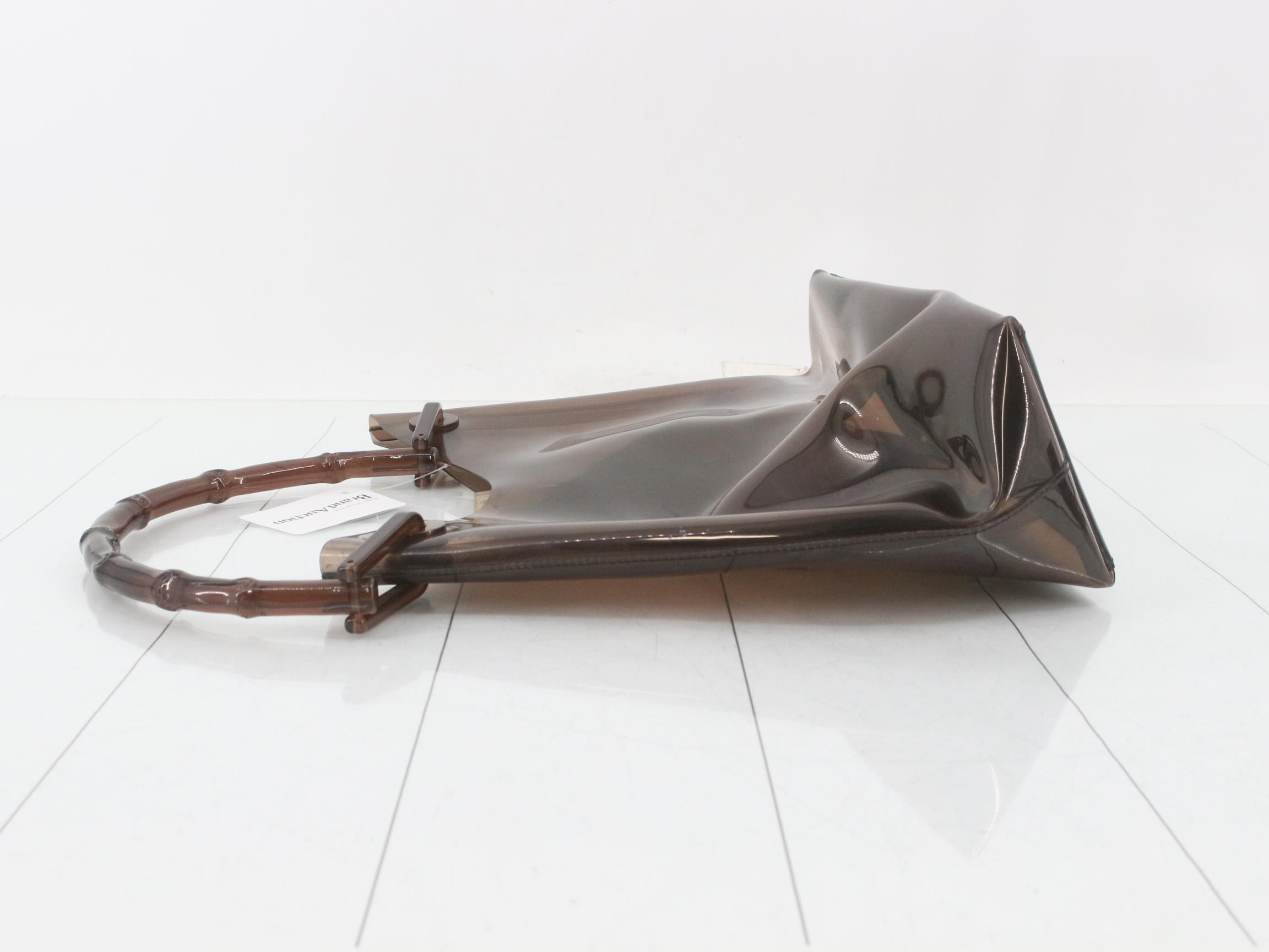 Bamboo Clear One-Shoulder Bag with Pouch (Brown Tone) — view 4