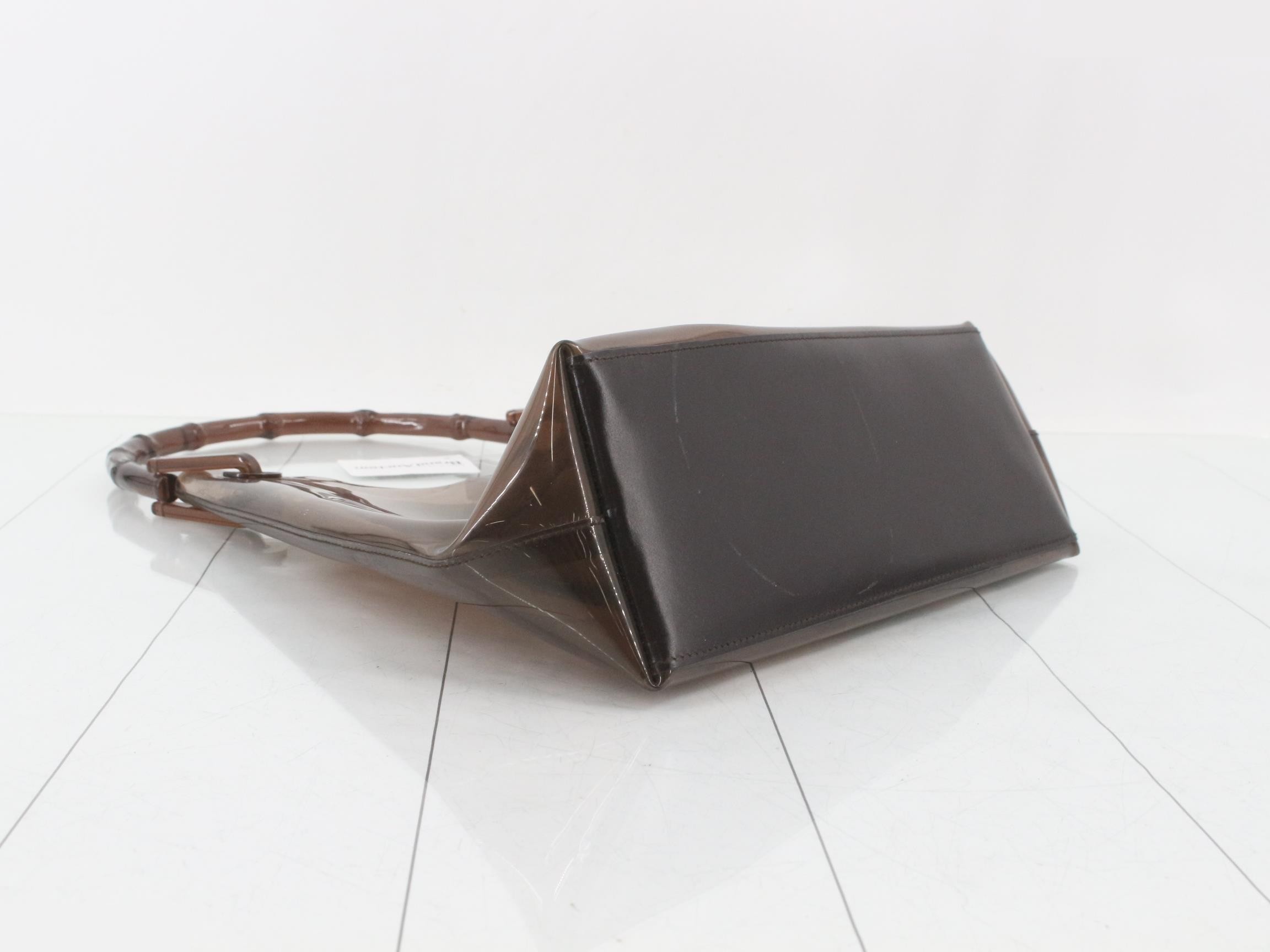 Bamboo Clear One-Shoulder Bag with Pouch (Brown Tone) — view 5