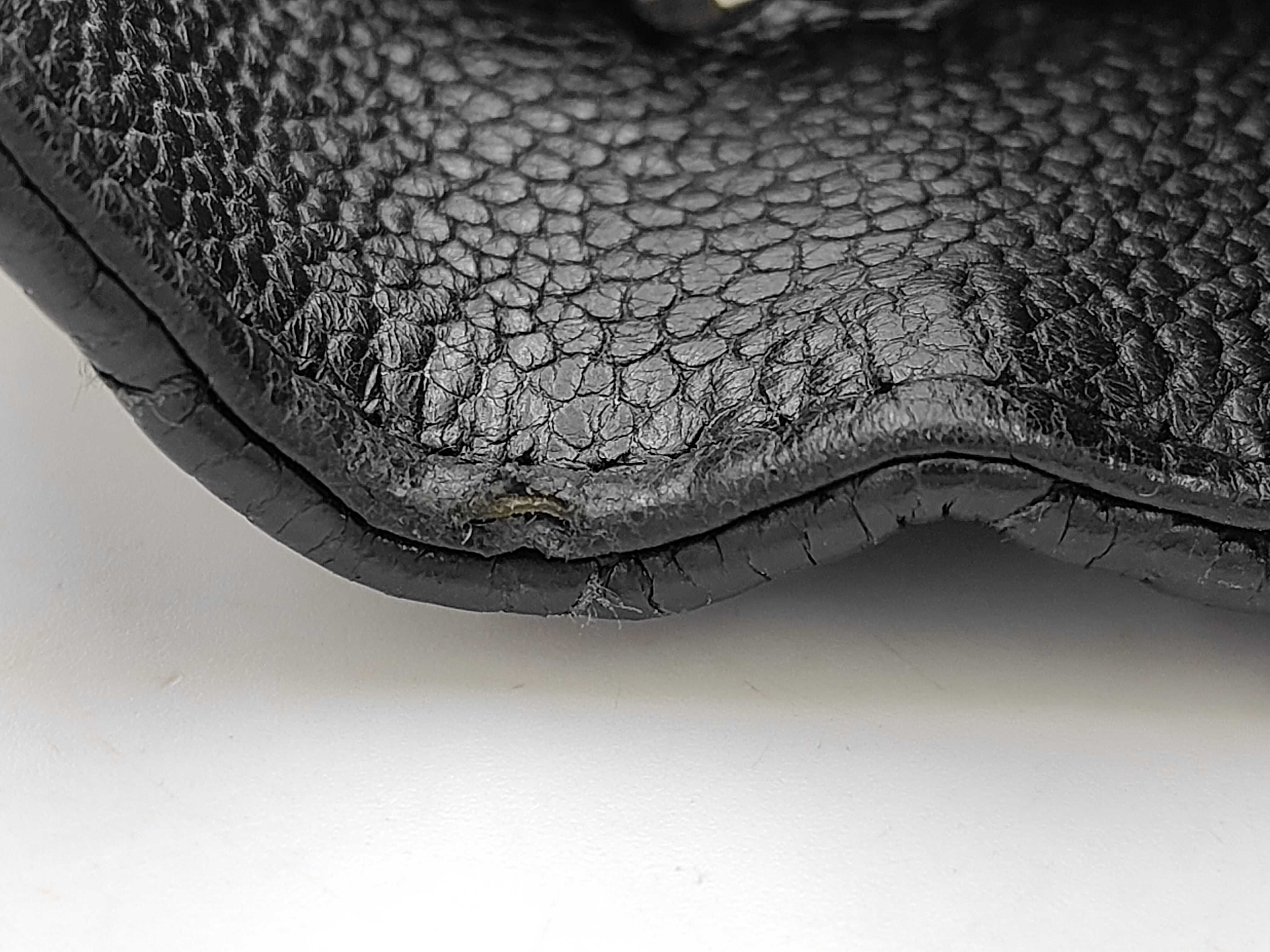 Black Caviar Skin V-Stitch Shoulder Bag, WOC, Approx. 19cm W, Serial Number , with Dust Bag and Seal, Silver Hardware, 24813421 — view 13