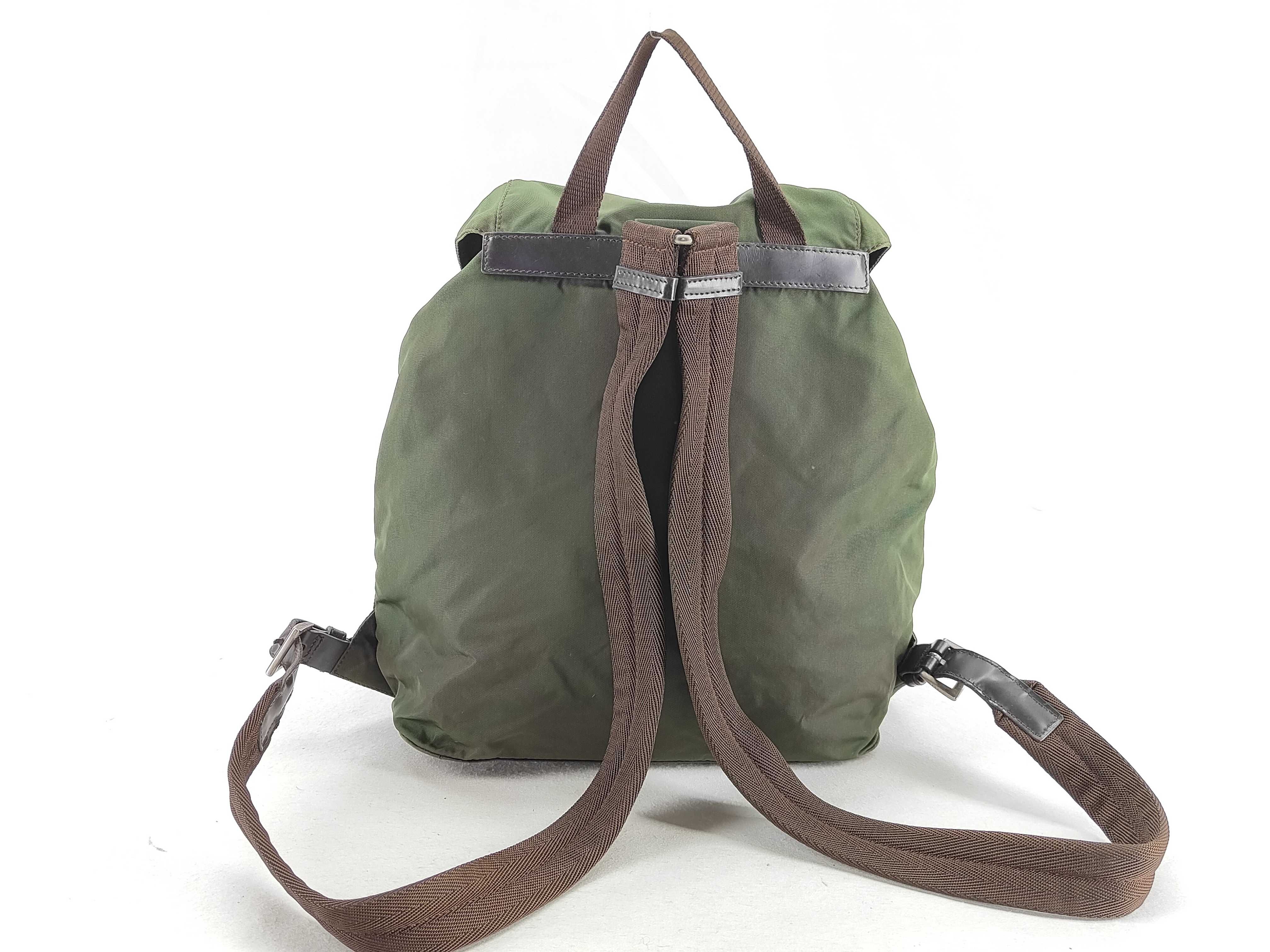 nylon backpack, khaki nylon backpack. — view 3