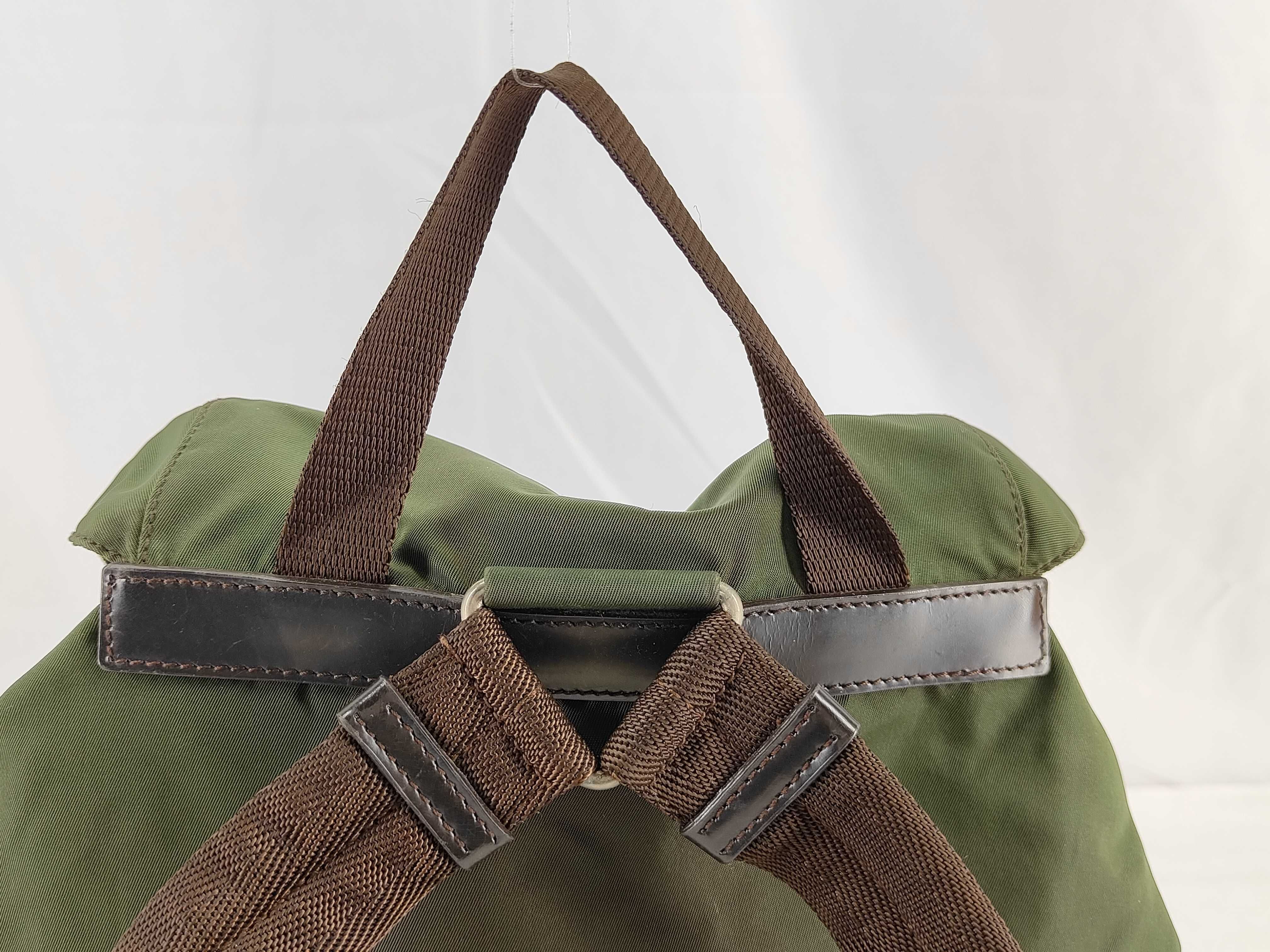 nylon backpack, khaki nylon backpack. — view 4