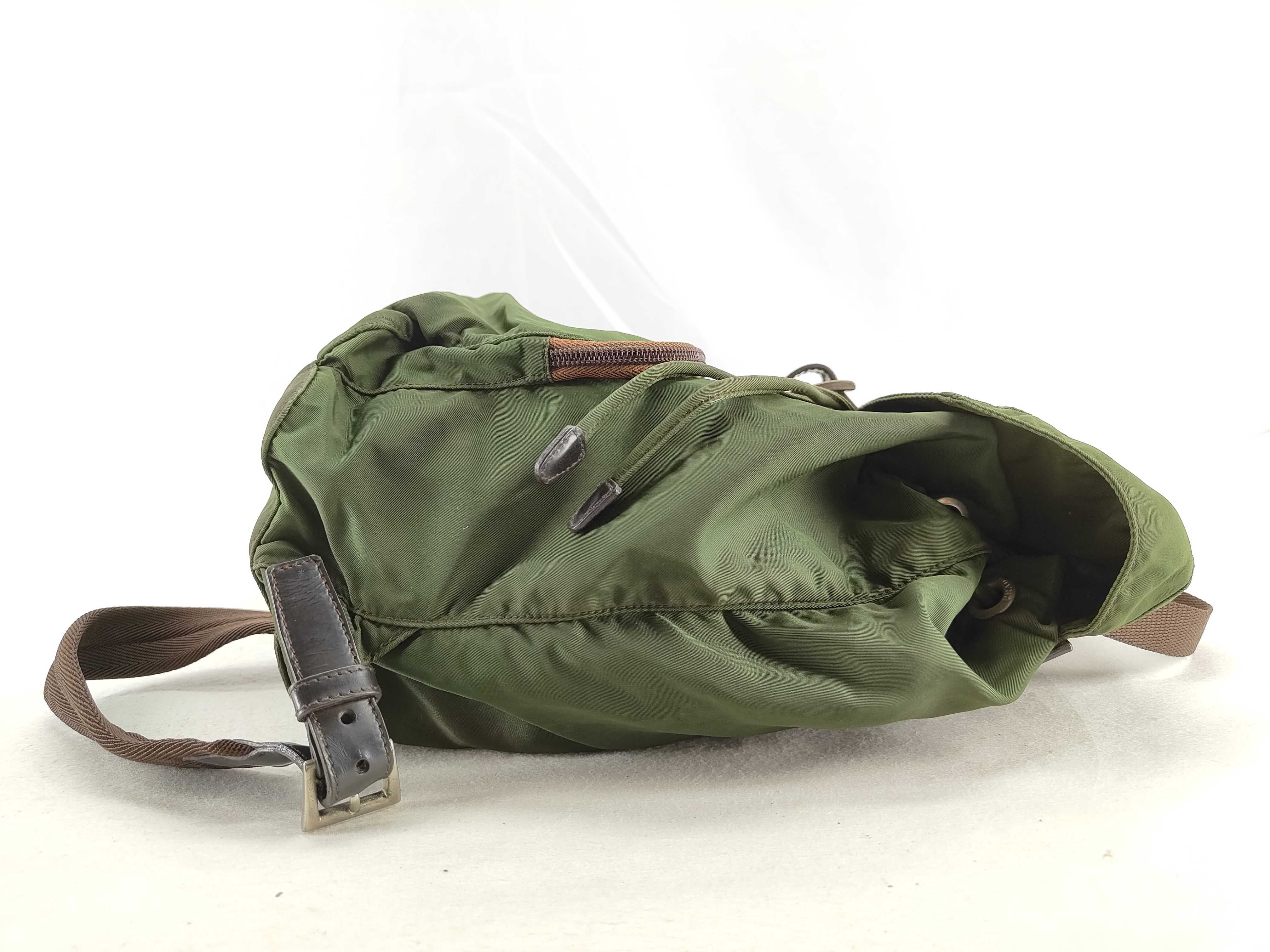 nylon backpack, khaki nylon backpack. — view 5
