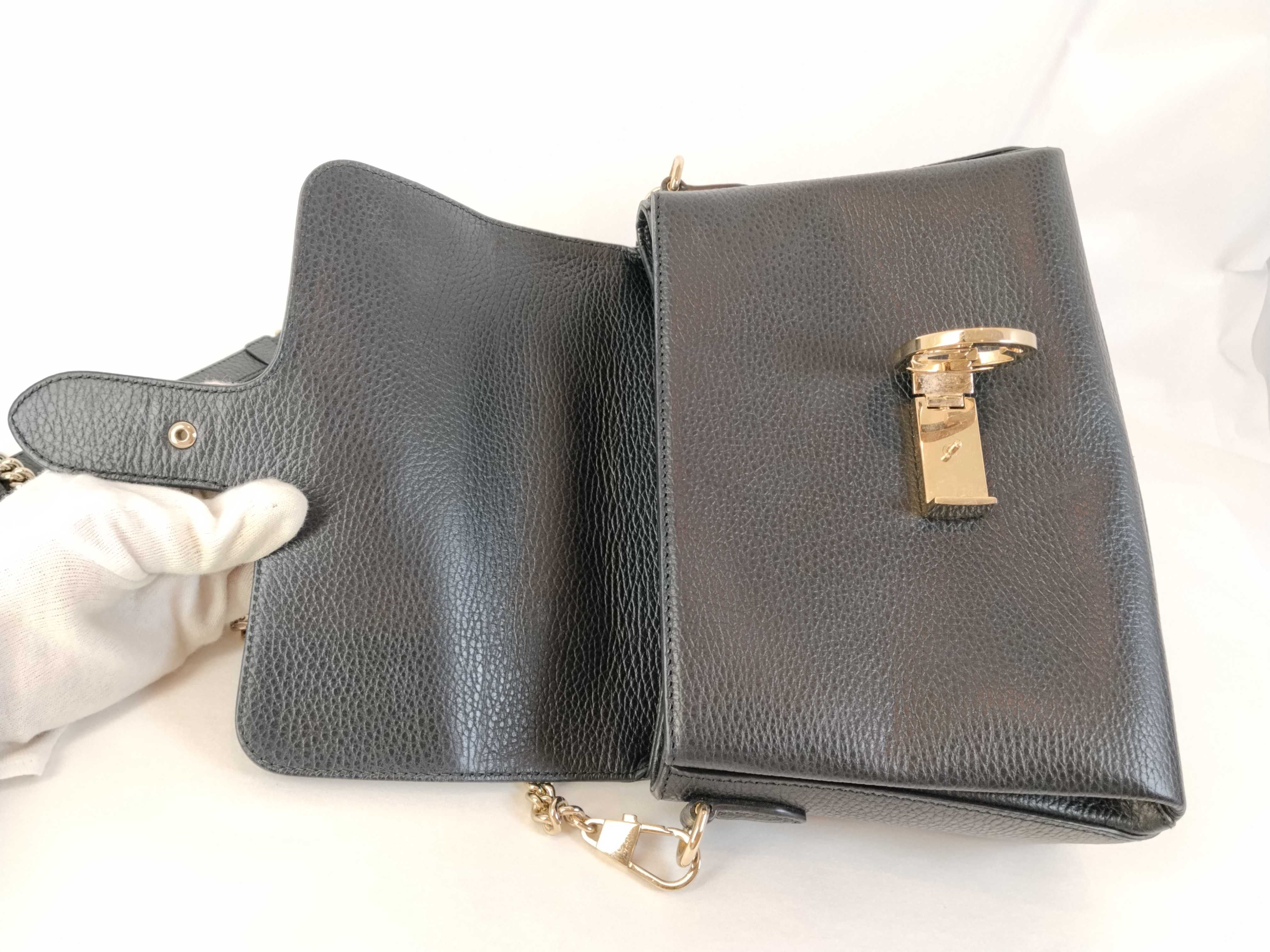 VN - Interlocking G Leather 2-Way Handbag Black 510302 Shoulder Bag — view 8