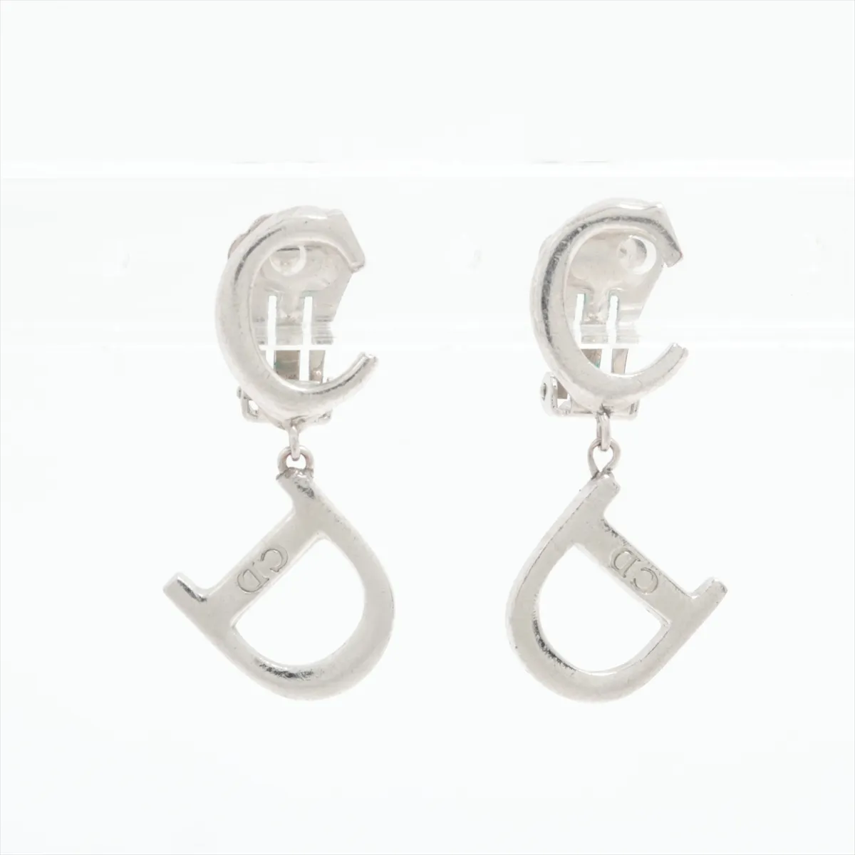 CD Logo Earrings (for both ears) GP Silver
